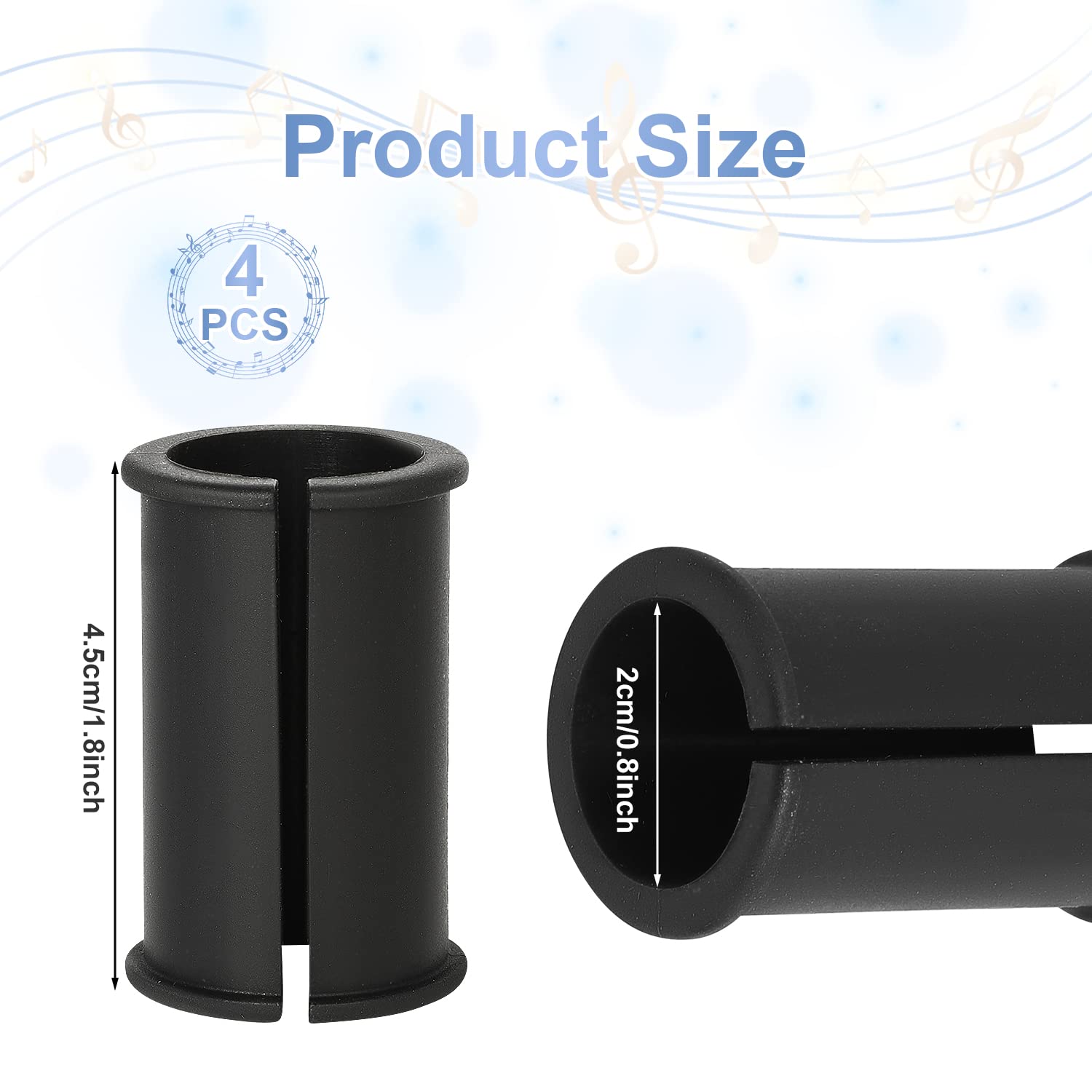 4pcs Microphone Shock Mount Rubber Sleeve - 1.8x0.8inch Durable Mic Shock Mount Spacer Tube & Washer Set - Universal Camera Mic Accessories for Studio Recording, Vlogging & Podcasting