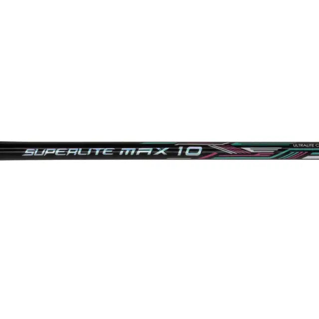 Li Ning G Force Superlite Max 10 Badminton Racket - Prestrung with Premium Black/Silver/Cyan Design | Lightweight Carbon Fiber Shuttlecock Racquet for Professional & Recreational Players | Perfect for Tournaments, Training & Casual Play