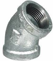 2in Galvanized 45 Degree Elbow, G125s Gs309 45 32 - Heavy Duty Steel Pipe Fitting for Plumbing, HVAC, and Industrial Applications