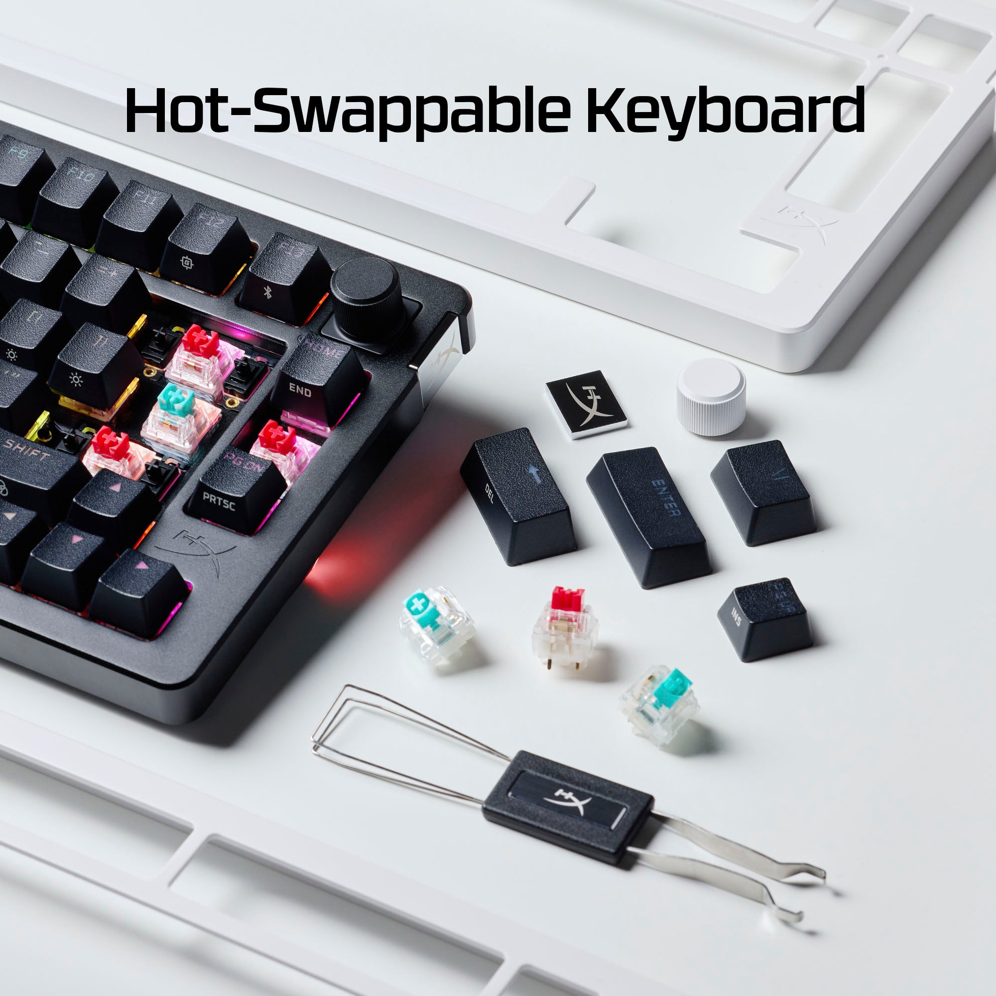 HyperX Alloy Rise 75 Wireless Mechanical Gaming Keyboard - RGB Backlit, Bluetooth/2.4GHz/USB-C Connectivity - for PC, Mac, PS5, Xbox - Perfect for Gaming, Office Work & Streaming