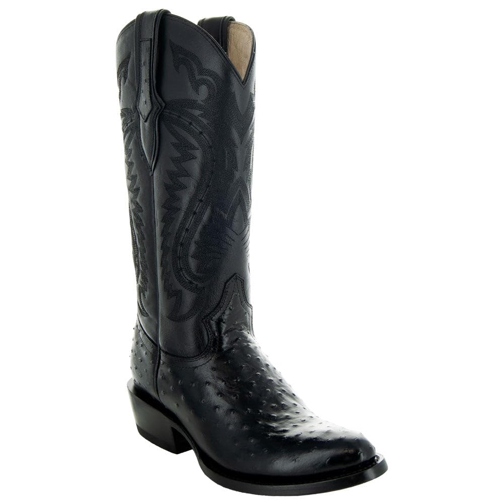 **Soto Boots Men's Ostrich Print Cowboy Boots - Genuine Exotic Western Boots for Men (H7002) - Perfect for Rodeo, Country Dancing & Casual Wear**