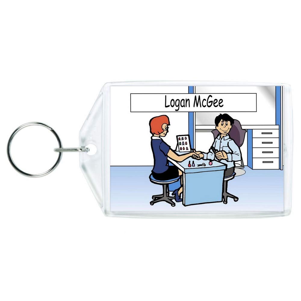 Personalized Manicurist & Nail Tech Acrylic Keychain for Men - Custom Name Engraved Gift for Barbers, Salon Professionals & Nail Artists - Perfect for Work ID Badges, Key Rings & Beauty Accessories