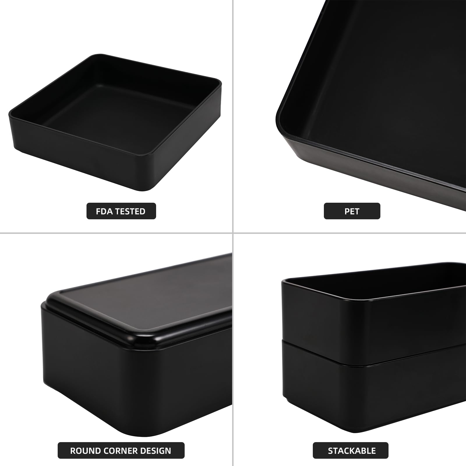 11-Piece Stackable Drawer Organizer Set - Multi-Size Desk & Vanity Storage Bins for Makeup, Stationery, Utensils - Perfect for Bathroom, Dresser, Office & Kitchen Organization