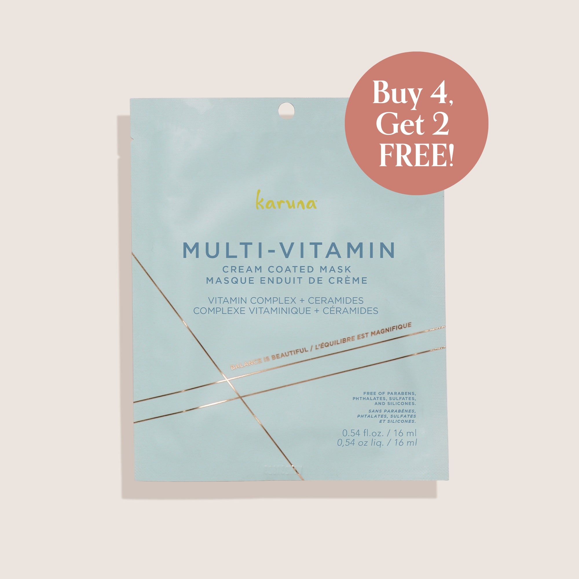 Karuna Multi Vitamin Cream Coated Face Mask - Hydrating & Nourishing Sheet Mask for Glowing Skin (1 Count) | Buy 4 Get 2 Free | Perfect for Daily Skincare Routine & Spa Night Self-Care