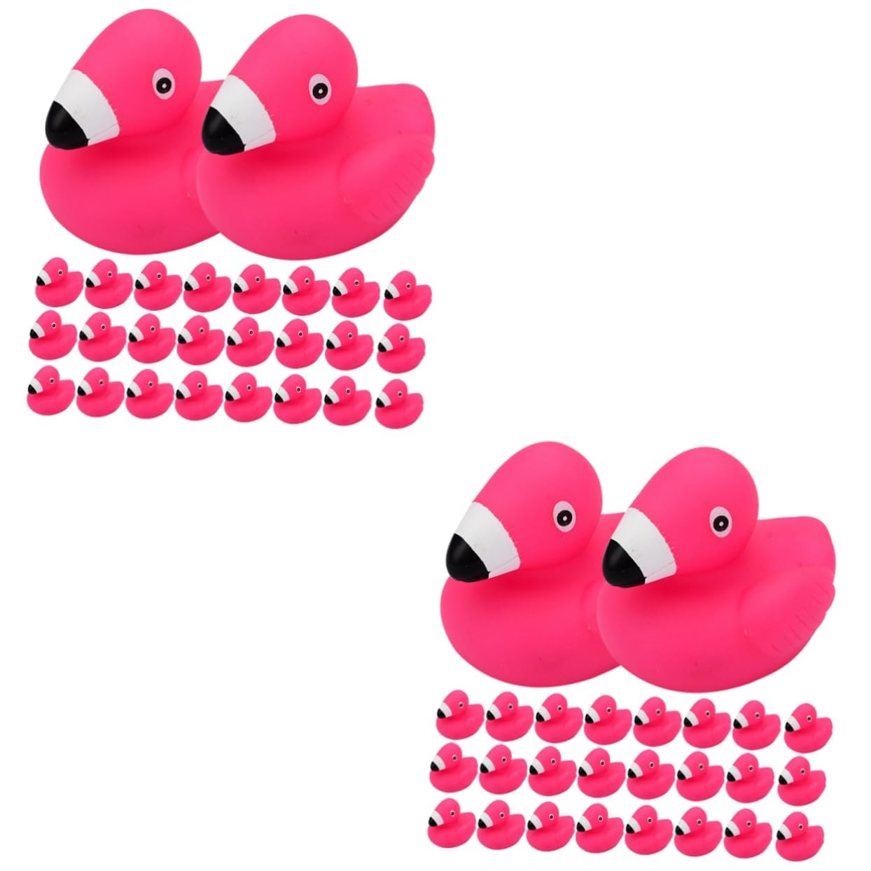 48 Pcs Flamingo Bath Toys for Kids - Non-Toxic Vinyl Water Play Toys for Bathtub, Pool & Beach Fun - Safe Rosy Pink Floating Ducks for Toddlers & Babies