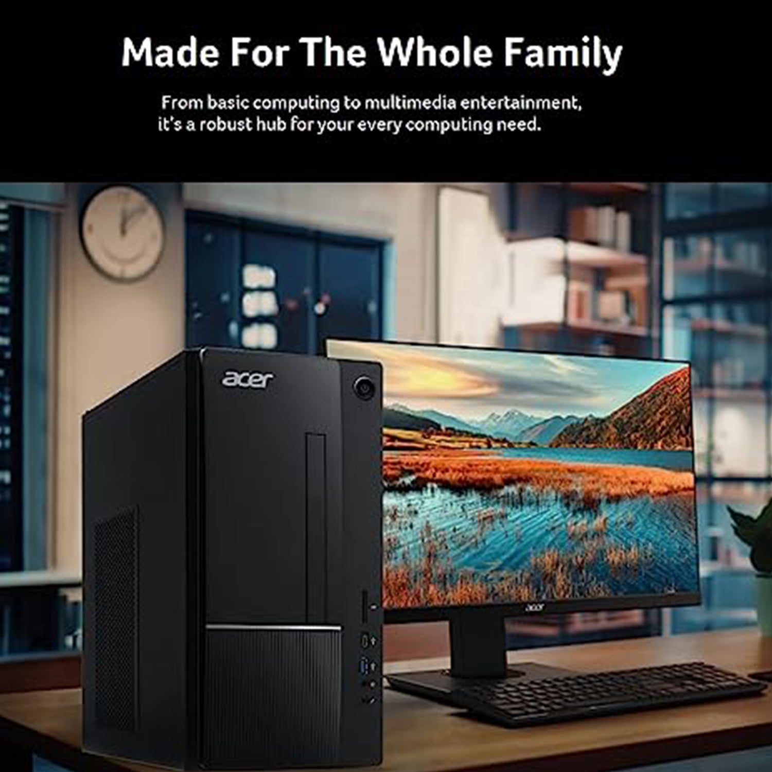Acer Aspire TC 1770 Tower Desktop Computer - Intel Core i5-13400 Processor, 8GB DDR4 RAM, 512GB PCIe M.2 SSD, Intel UHD Graphics 730, WiFi 6, Windows 11 Home (Black) - Perfect for Home Office, Gaming & Productivity
