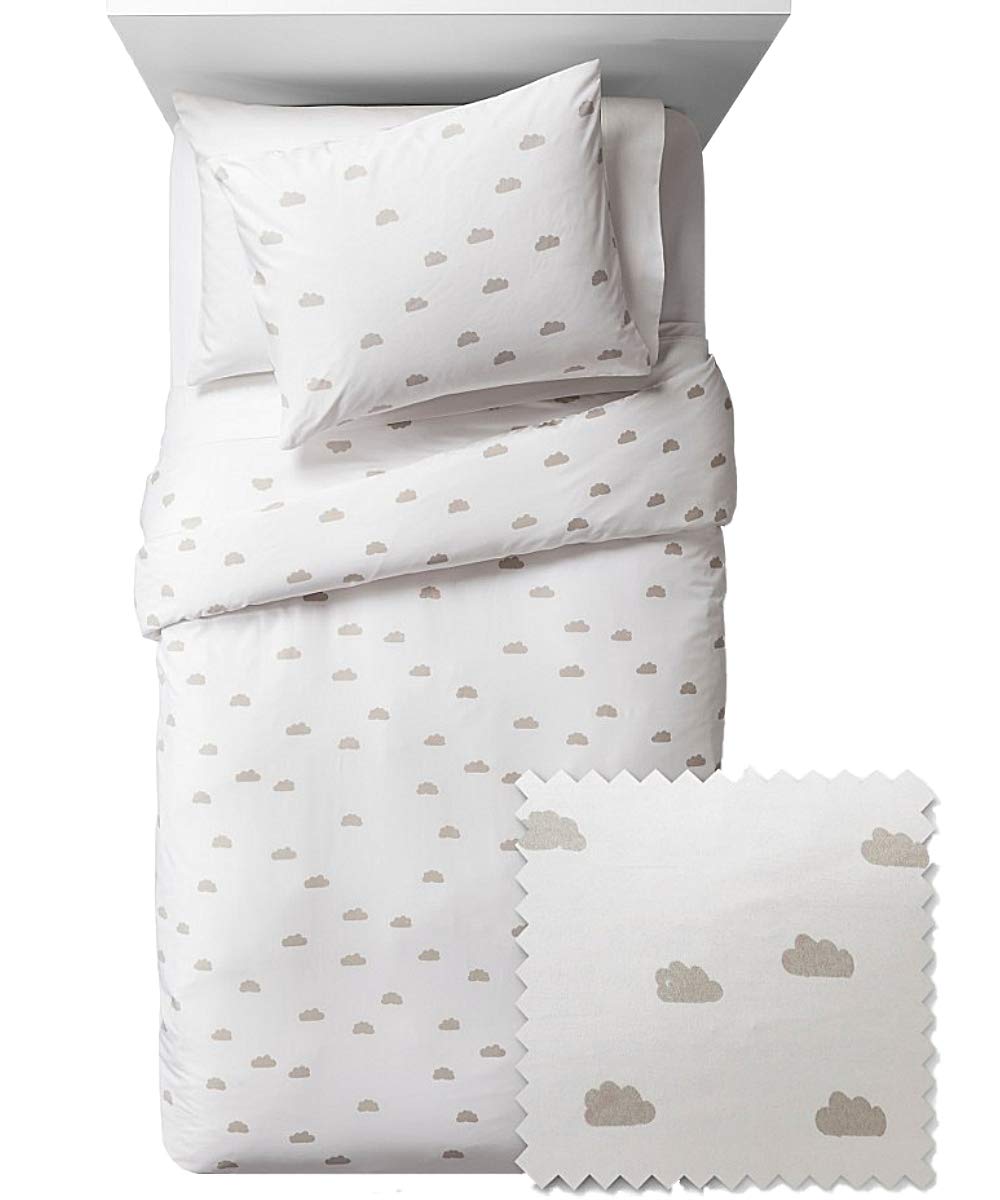Pillowfort Gray Cloud Duvet Cover Set - Full/Queen Size Soft Bedding for Cozy Comfort | Perfect for Master Bedroom, Guest Room & Dorm Decor