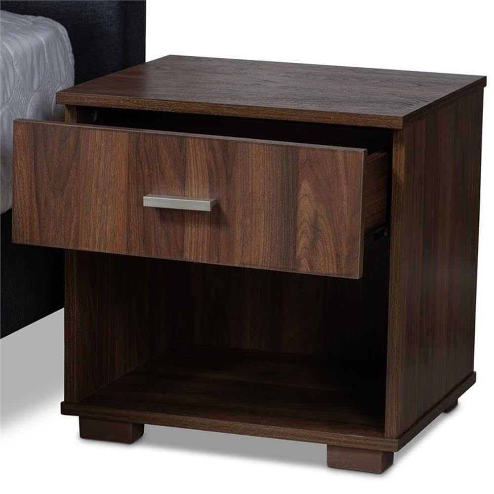 BOWERY HILL Queen Size Dark Grey Platform Bed Frame with 2 Nightstands - Modern Bedroom Furniture Set for Small Spaces & Guest Rooms