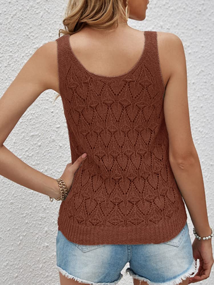 Women's Sleeveless Knit Tank Tops - Summer Casual Cami Shirts & Sweater Vests for Layering, Workout, or Beach Wear