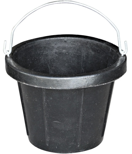 2.5 Gallon (10 Quart) Heavy Duty Rubber Feed Bucket for Livestock - Durable Animal Water & Grain Pail for Horses, Cows, Goats - Farm, Ranch, Stable Use
