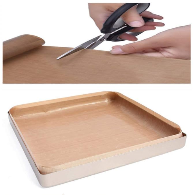 5 Pack Non-Stick Teflon Baking Sheets 12x16 Inch - Reusable, Heat Resistant, Cuttable Baking Liners for Heat Press Transfer & Cooking | Perfect for Cakes, Cookies, DIY Crafts & Sublimation Projects