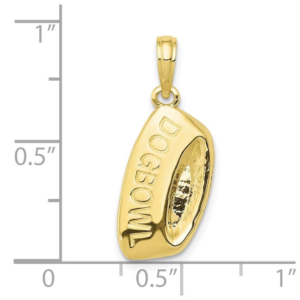 10K Yellow Gold Dog Bowl Small Charm Necklace Pendant - 18