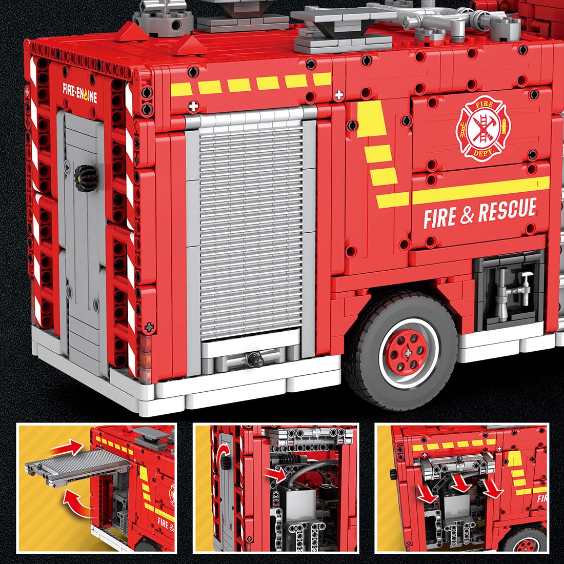 Technic Fire Truck Building Blocks Kit - 2888 Pcs Remote Control Model with Water Spraying Function, Compatible with Lego - Perfect for STEM Learning, Creative Play & Collectors