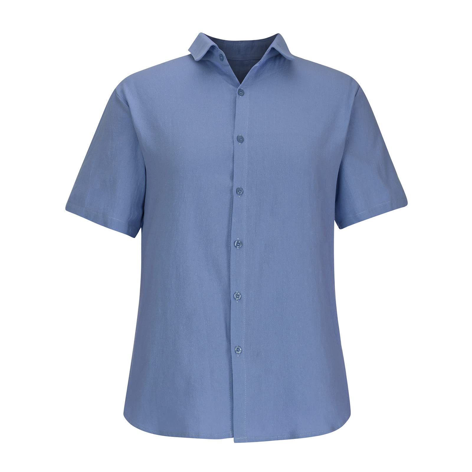 Women's Linen Button Down Shirt - Lightweight Short Sleeve Cotton Beach Top with Spread Collar | Summer Casual Wear, Office Outfits & Vacation Essentials