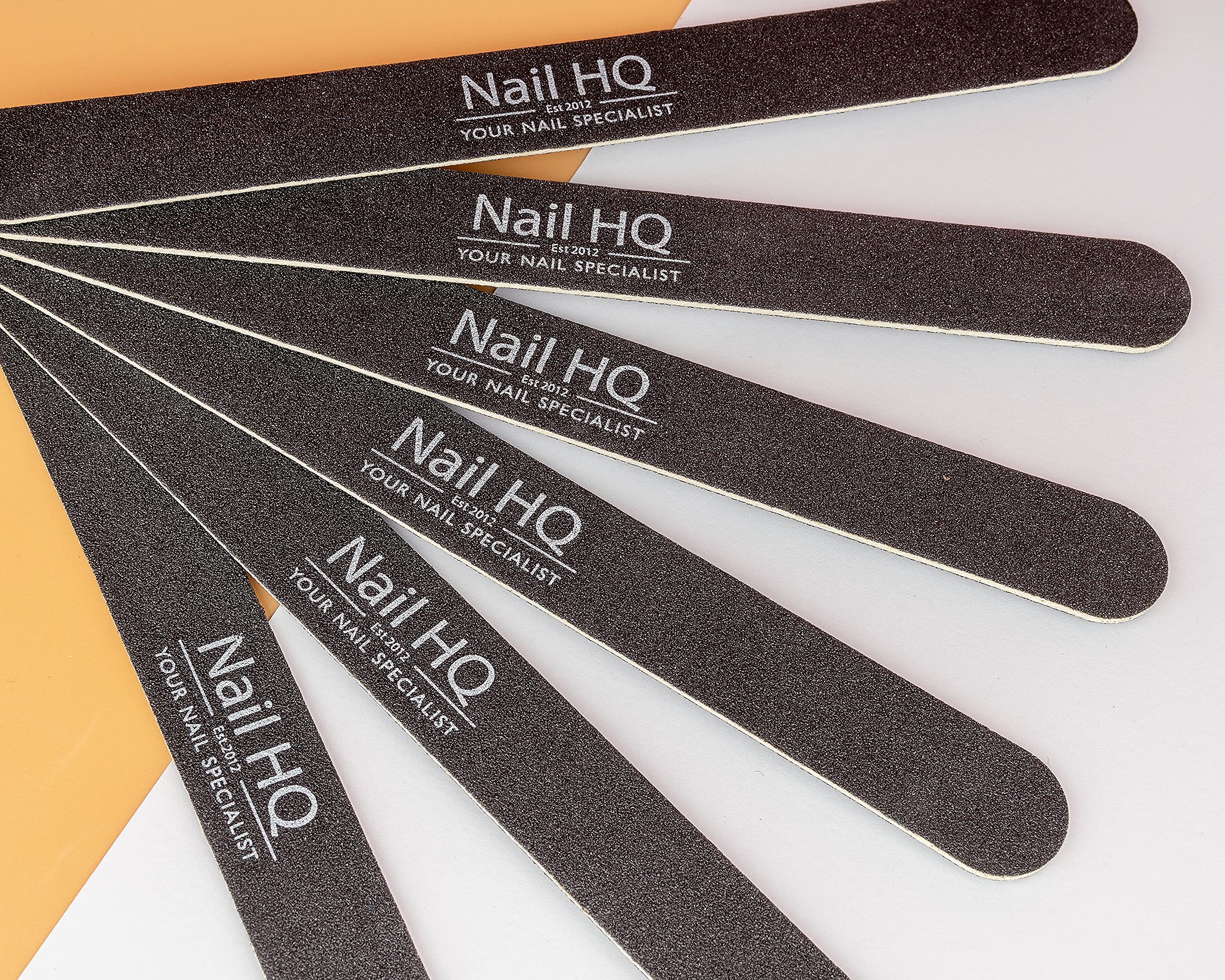 Professional Nail Files Set of 6 - High Quality Manicure & Pedicure Tools for Salon & Home Use - Black Emery Boards for Natural & Acrylic Nails - Perfect for DIY Nail Care & Gift Giving