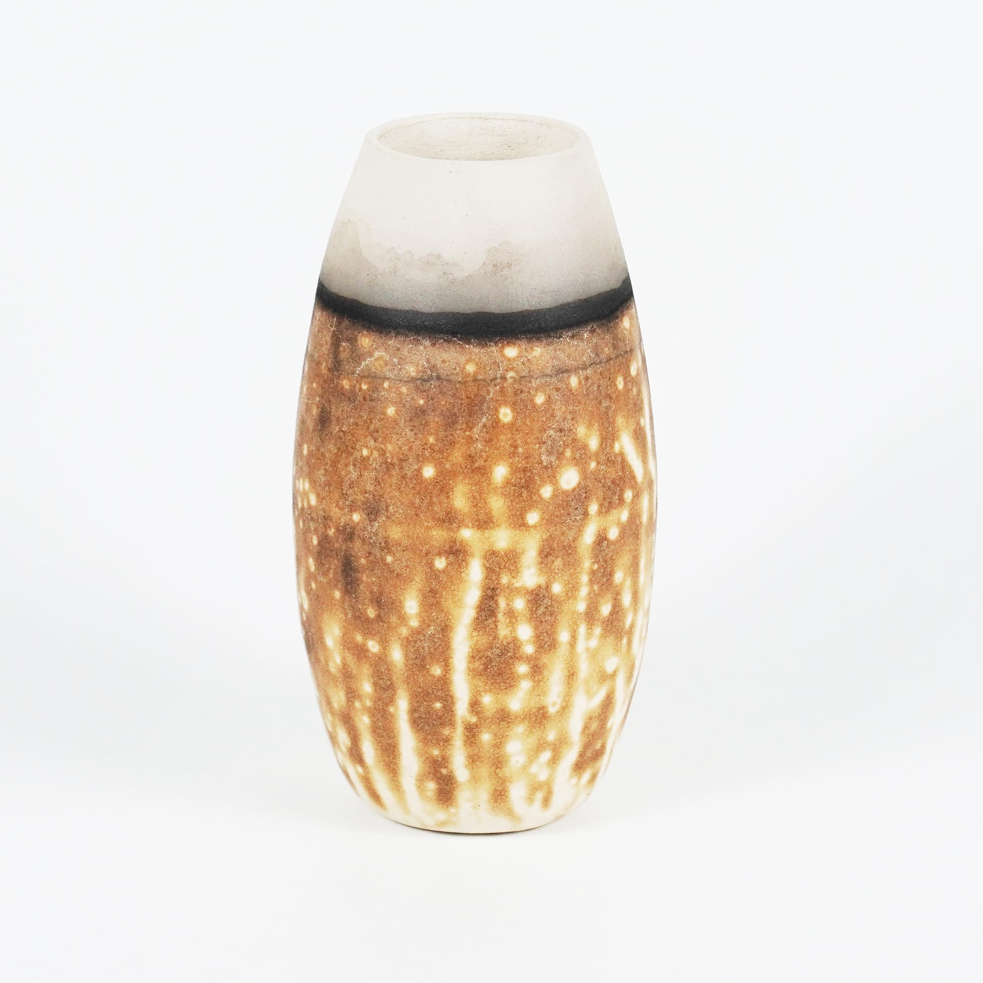 Handmade 6 Inch Ceramic Raku Vase - Boho Home Decor, Unique Pottery Gift for Women, Mothers & Bridesmaids - Perfect for Wedding Gifts, Housewarming & Rustic Home Decoration
