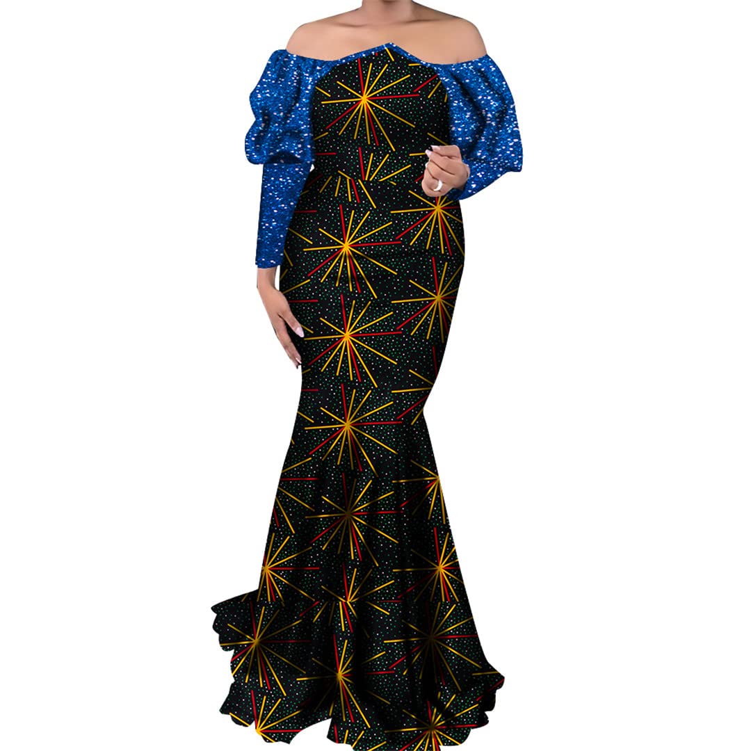 Elegant African Dashiki Party Dresses for Women - Plus Size Traditional Clothing 24fs1153 L - Perfect for Weddings, Cultural Events & Festive Occasions