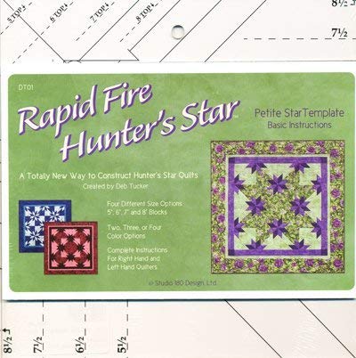 Studio 180 Design Rapid Fire Hunter's Star Bundle - Petite & Large Star Ruler Quilting Tools for Perfect Patchwork & Quilting Projects | Ideal for DIY Quilting, Sewing & Crafting Enthusiasts