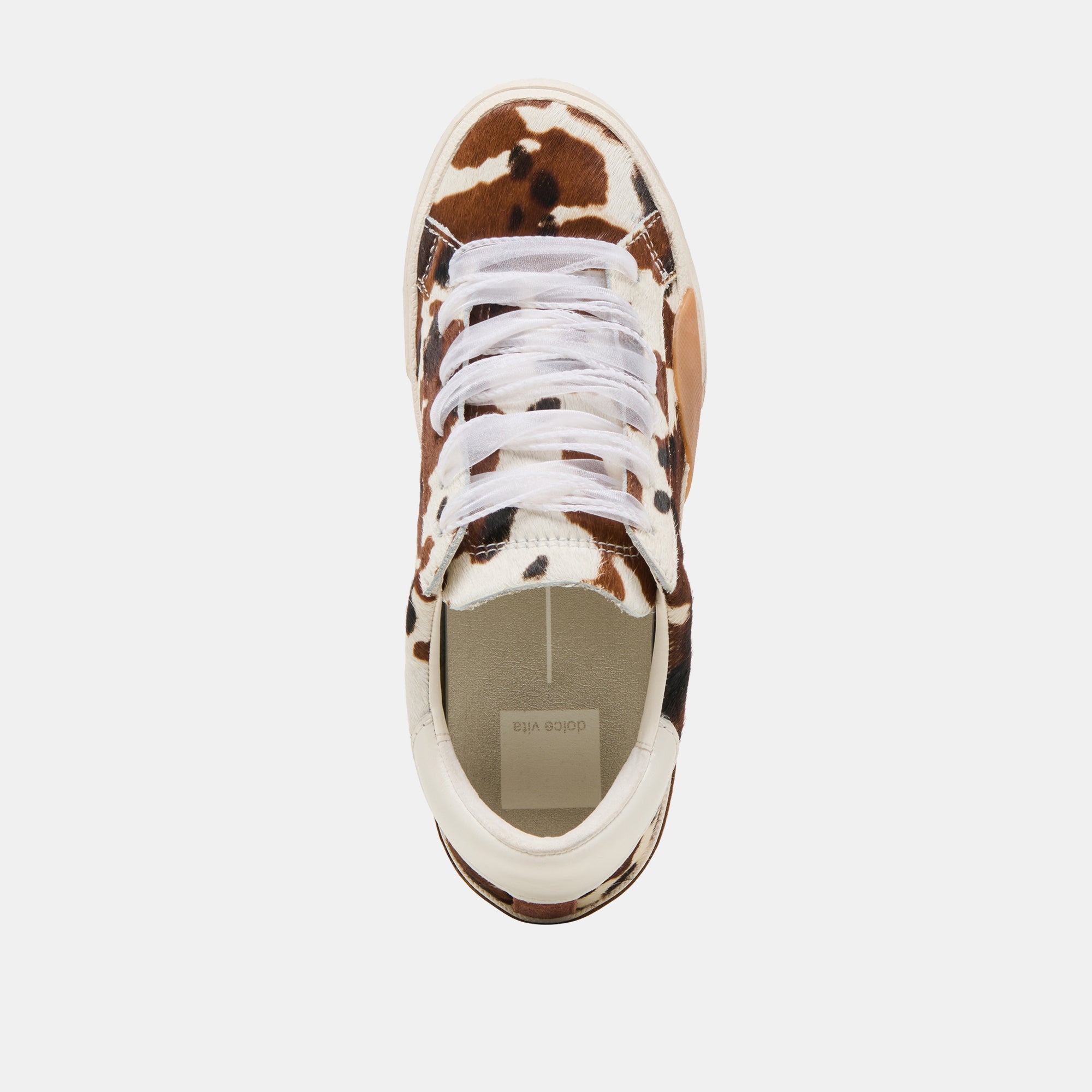ZINA SNEAKERS Women's Fashion Sneakers - Cocoa Taurus Calf Hair Design for Comfort & Style | Perfect for Casual Wear, Work & Everyday Outfits