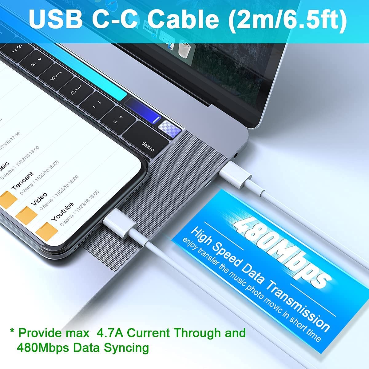 20W USB C Fast Charger & Power Adapter with 2M Cable - Compatible with iPad Pro 12.9