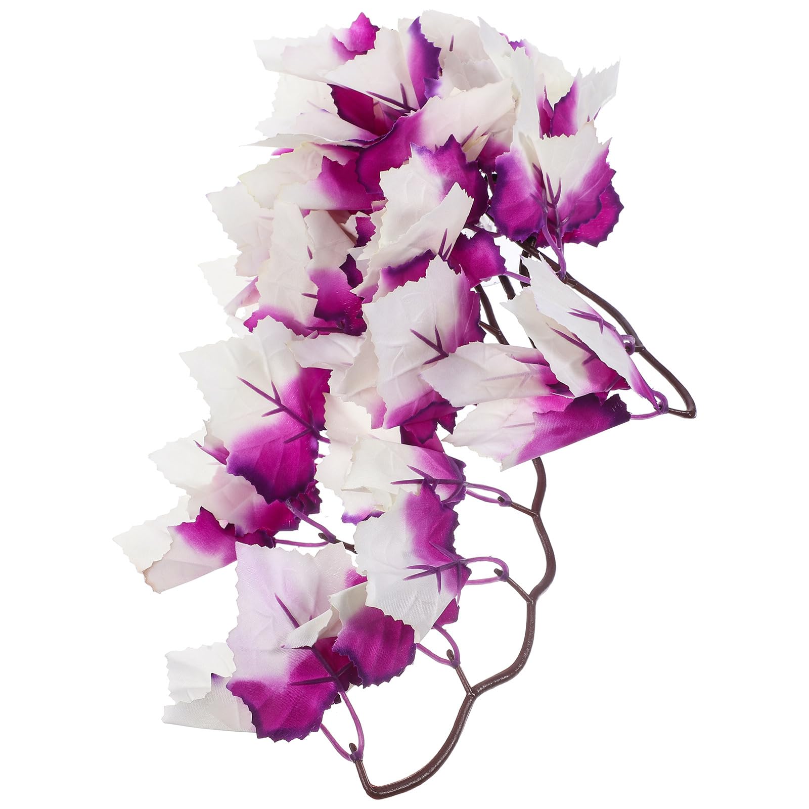 iplusmile Artificial Reptile Plants - Hanging Silk Terrarium Plants with Suction Cups, Habitat Decor for Bearded Dragons, Lizards, Geckos, Snakes & Amphibians (Purple) - Perfect for Vivarium, Terrarium & Reptile Tank Decoration