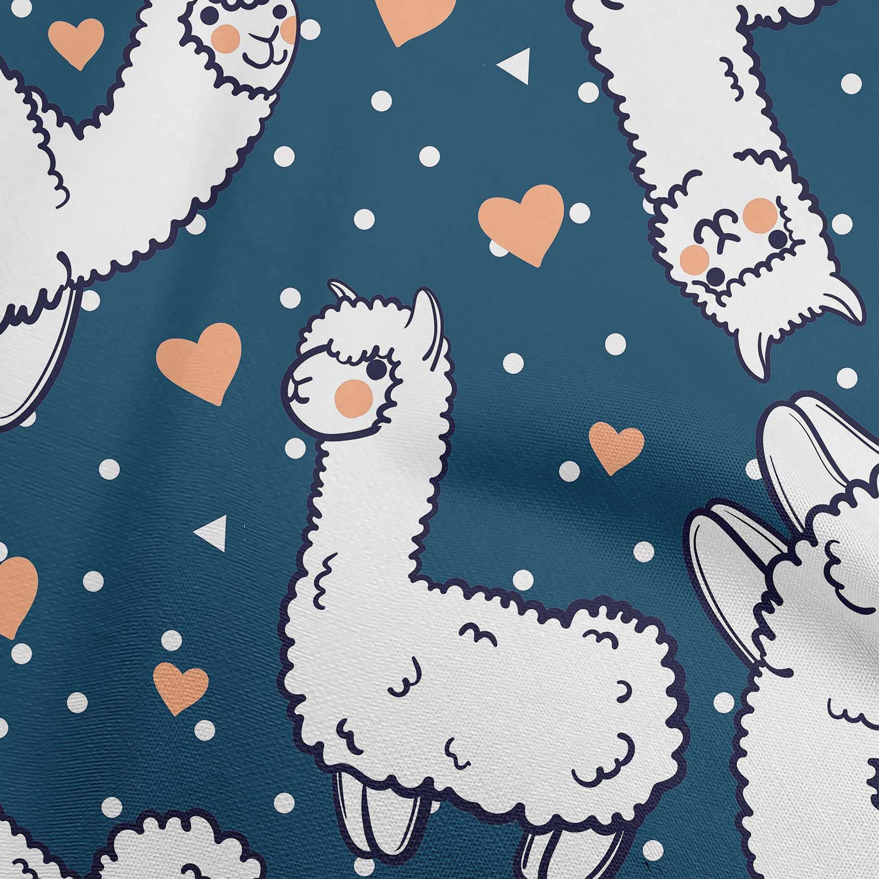 oneOone Velvet Blue Fabric Sheep Print - 58 Inch Wide Soft DIY Quilting & Nursery Decor Fabric by the Yard - Perfect for Baby Blankets, Clothing, and Home Decor Projects