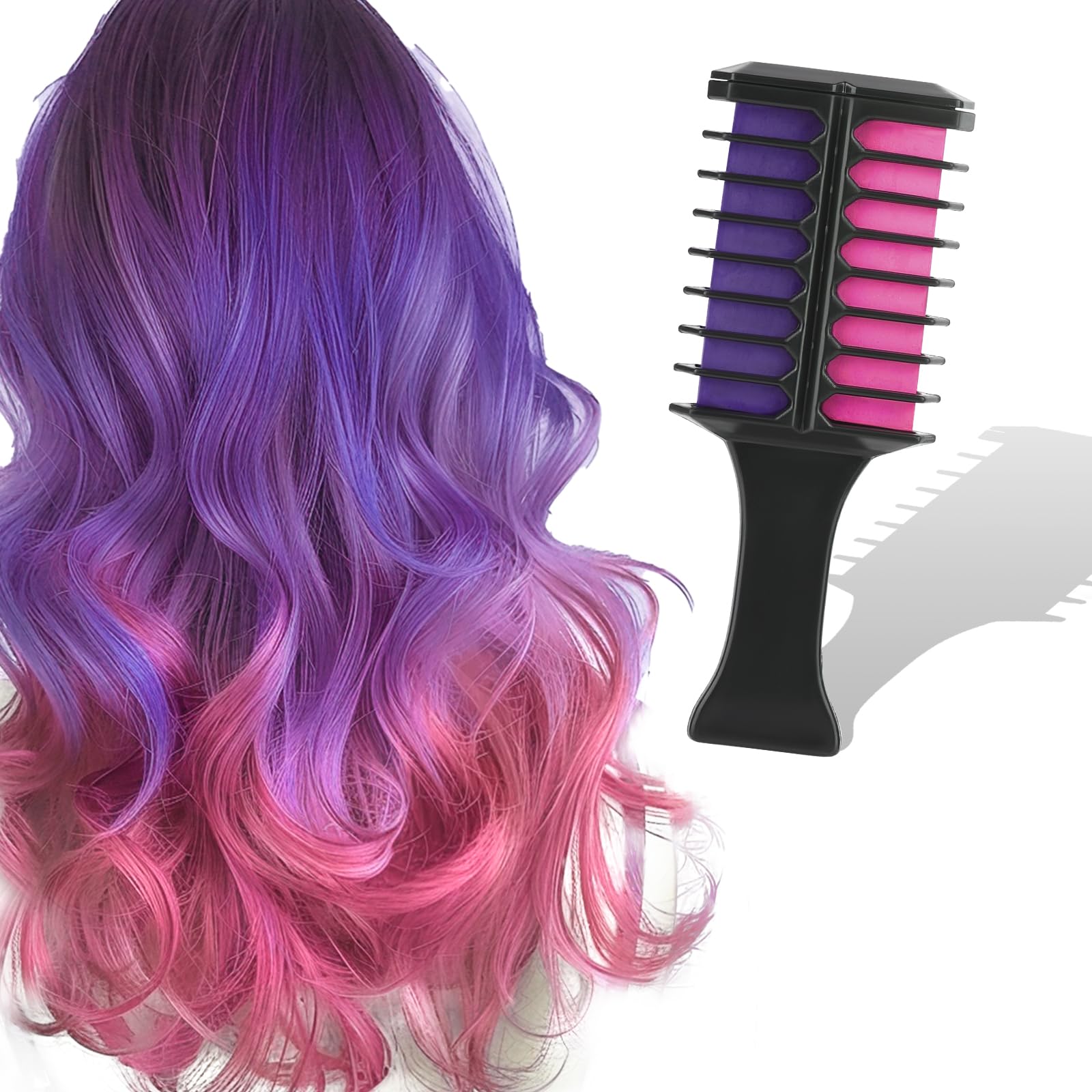 Washable Temporary Hair Chalk for Kids - Non-Toxic Purple & Pink Hair Color Dye for Girls, Safe & Easy to Use Hair Makeup for Halloween, Christmas, Birthday Parties & Cosplay Events - Perfect for Festivals, School Plays & Dress-Up Fun