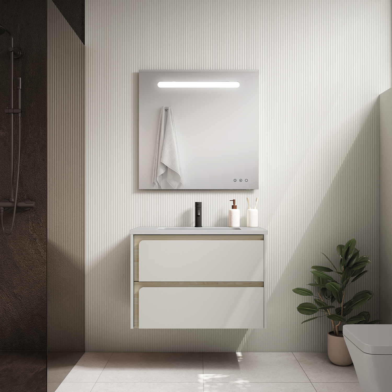 Indico 36 Inch Bathroom Vanity Set with Ceramic Sink - Modern Single Sink Vanity Cabinet for Bathroom Remodel, Powder Room & Master Bath (White Finish)