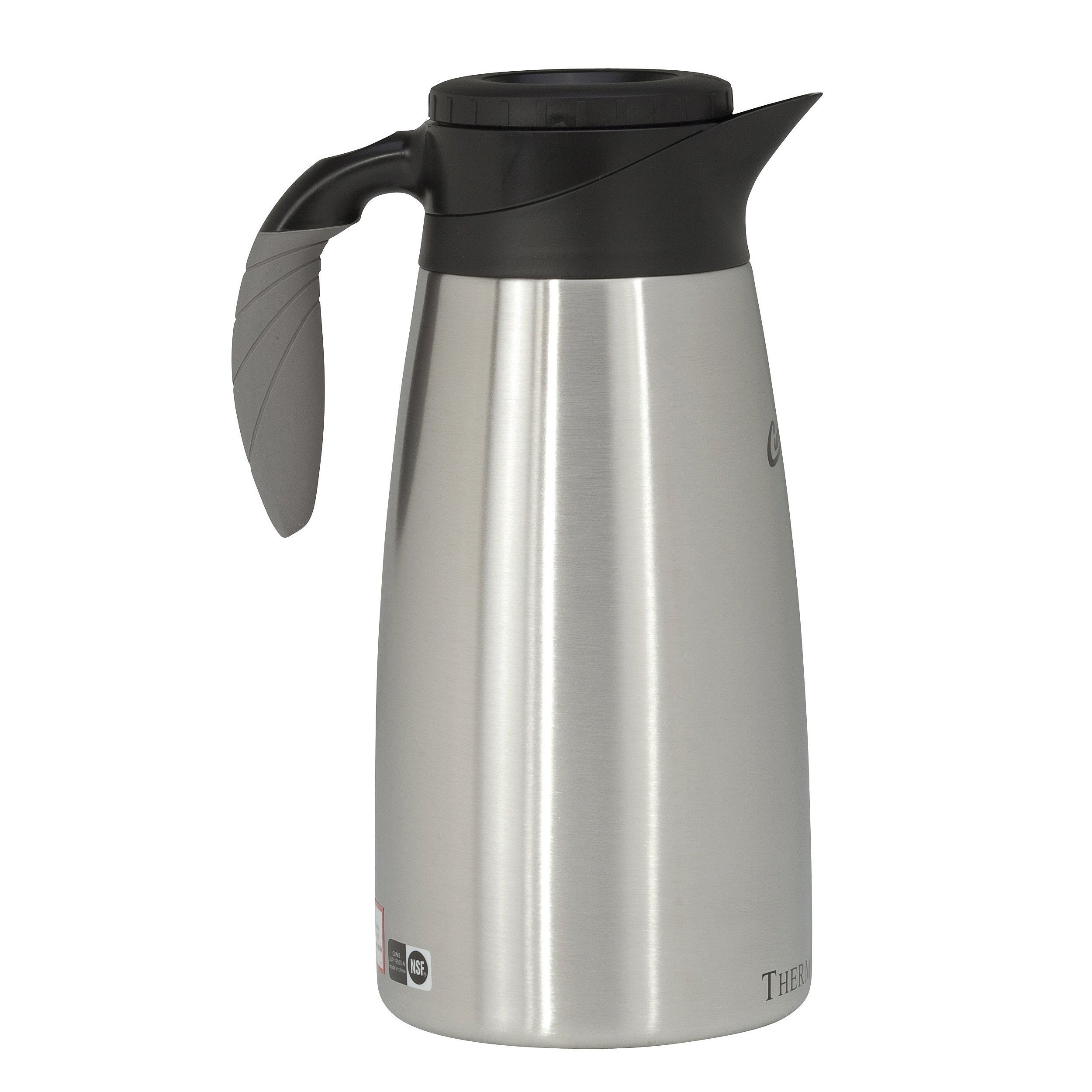 1.9L Stainless Steel Pour Pot with Brew Through Lid - Perfect for Coffee, Tea, and Hot Beverage Dispensing in Cafes, Kitchens, and Home Brewing