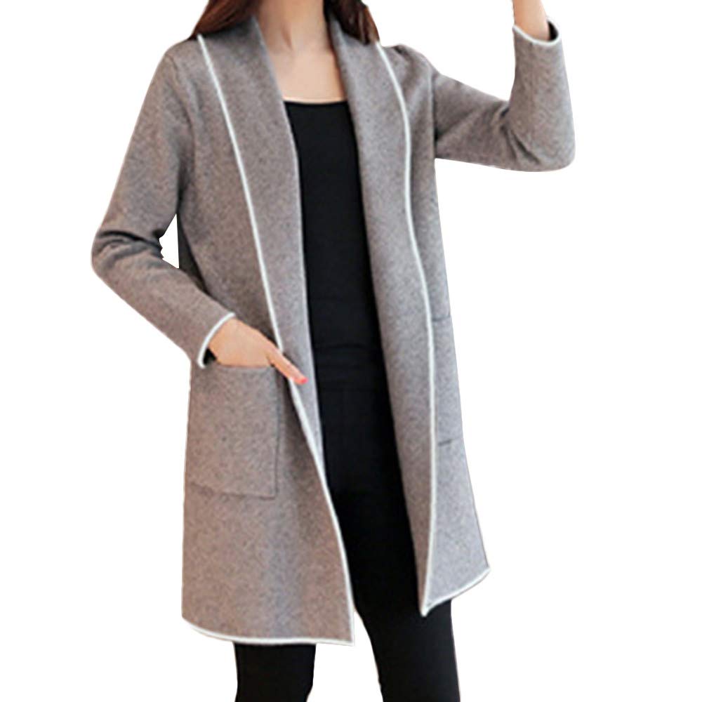 Miximx Women's Long Sleeve Peacoat - Belted Trench Coat Jacket for Fall & Winter | Trendy Casual Outerwear for Work, Dating & Outdoor Activities