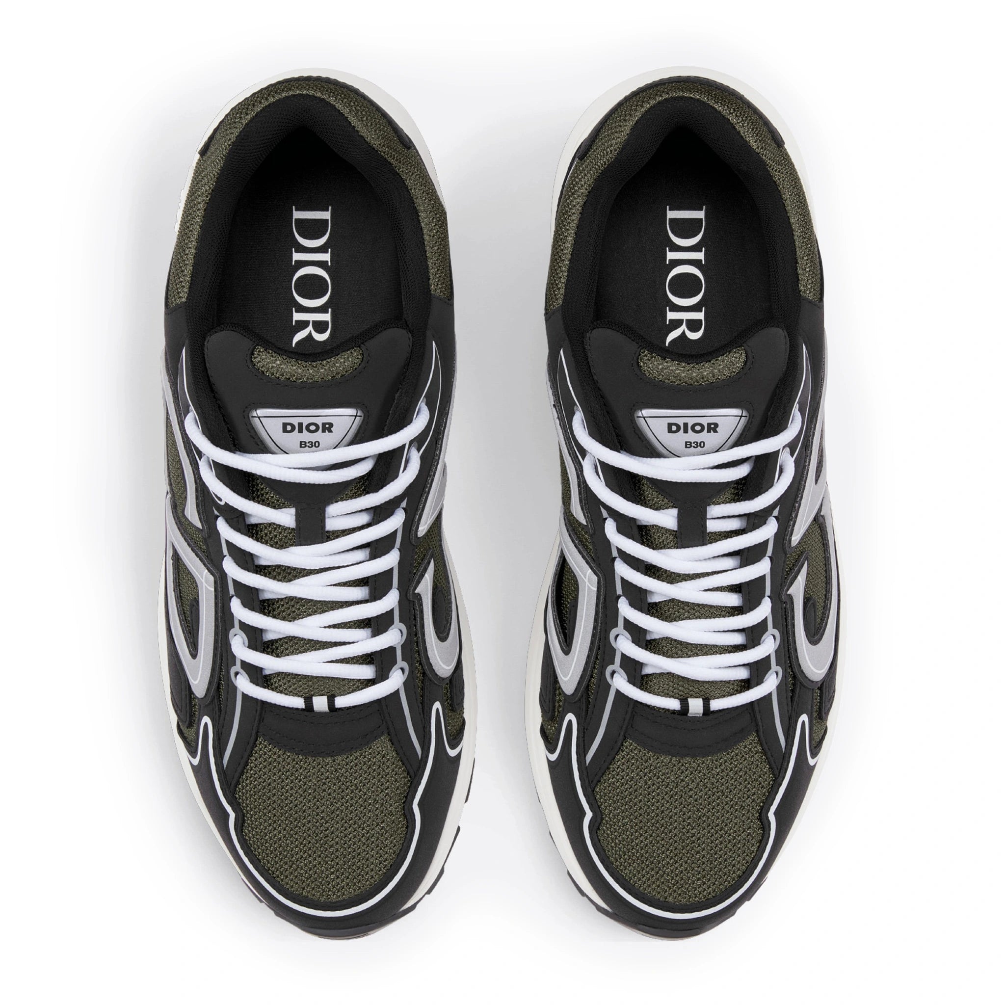 Dior B30 Mesh Deep Green Black Sneakers - Stylish Luxury Men's & Women's Fashion Shoes for Casual Wear & Street Style Outfits