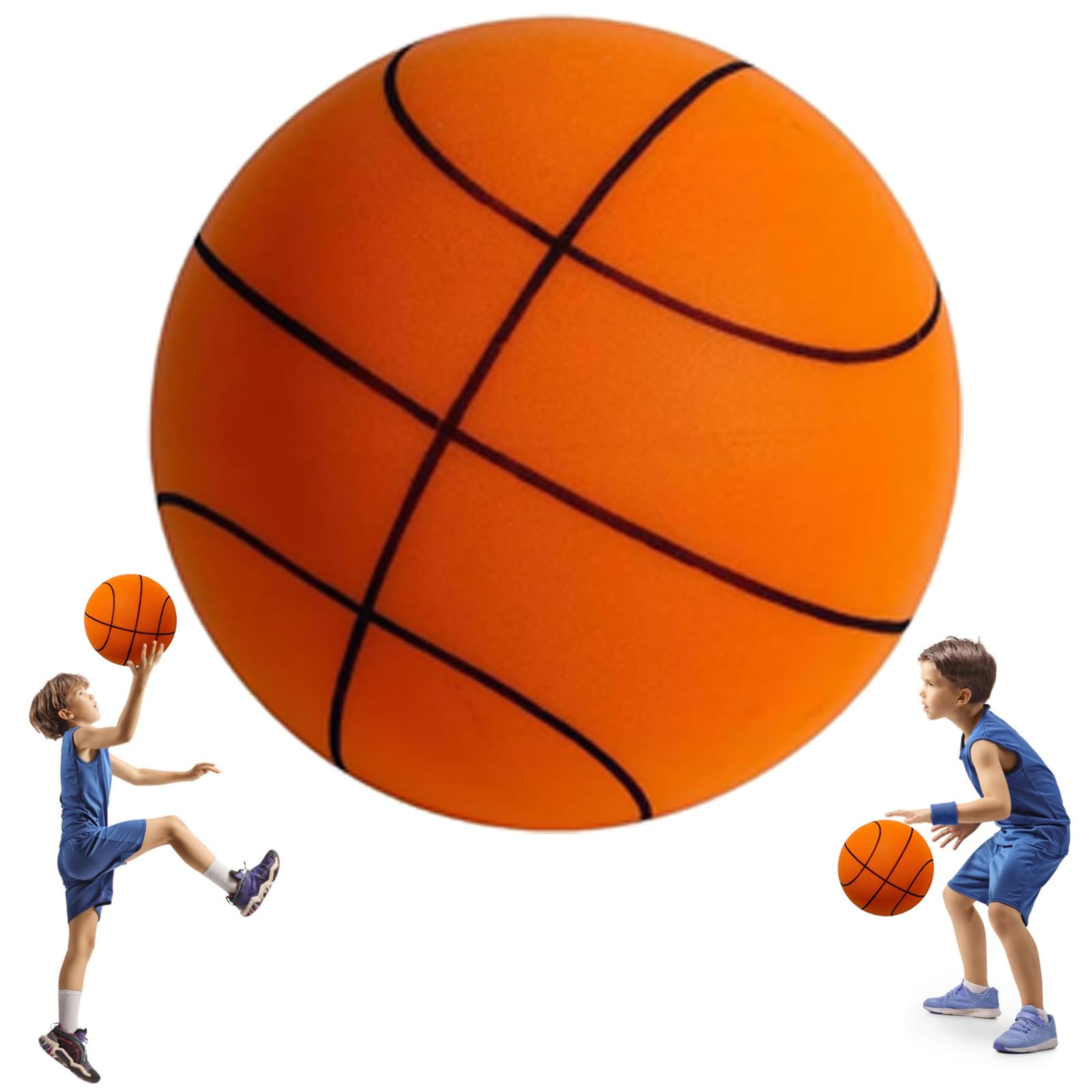 2025 Upgraded Silent Basketball - No.7 Size (9.4 Inch) Indoor Foam Training Ball for Quiet Dribbling Practice | Perfect for Apartment Living, Late Night Training & Noise-Sensitive Areas