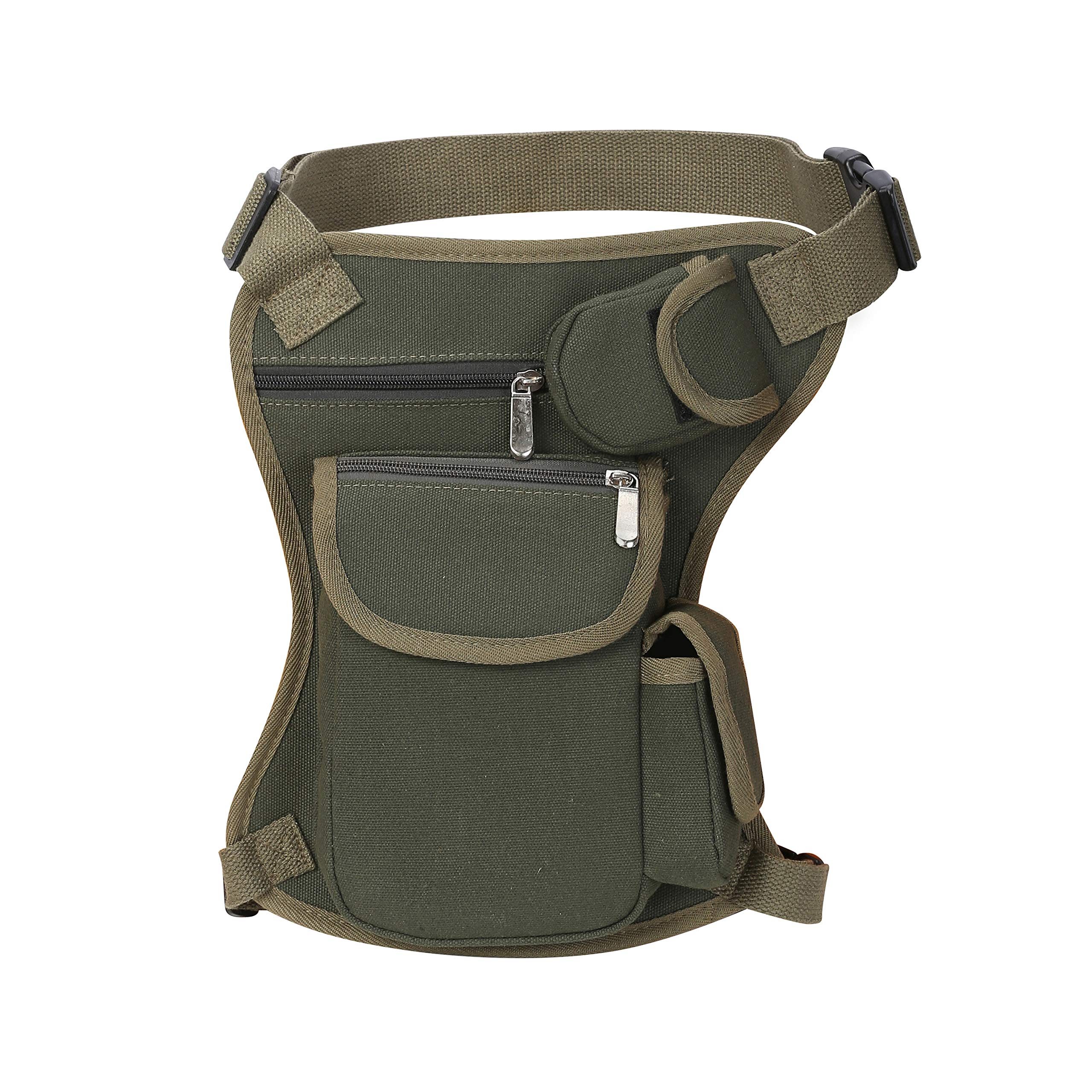 **Waterproof Canvas Waist Bag - Adjustable Fanny Pack for Running, Cycling & Motorcycle Riding - Durable Outdoor Crossbody Leg Bag for Hiking, Travel & Sports**