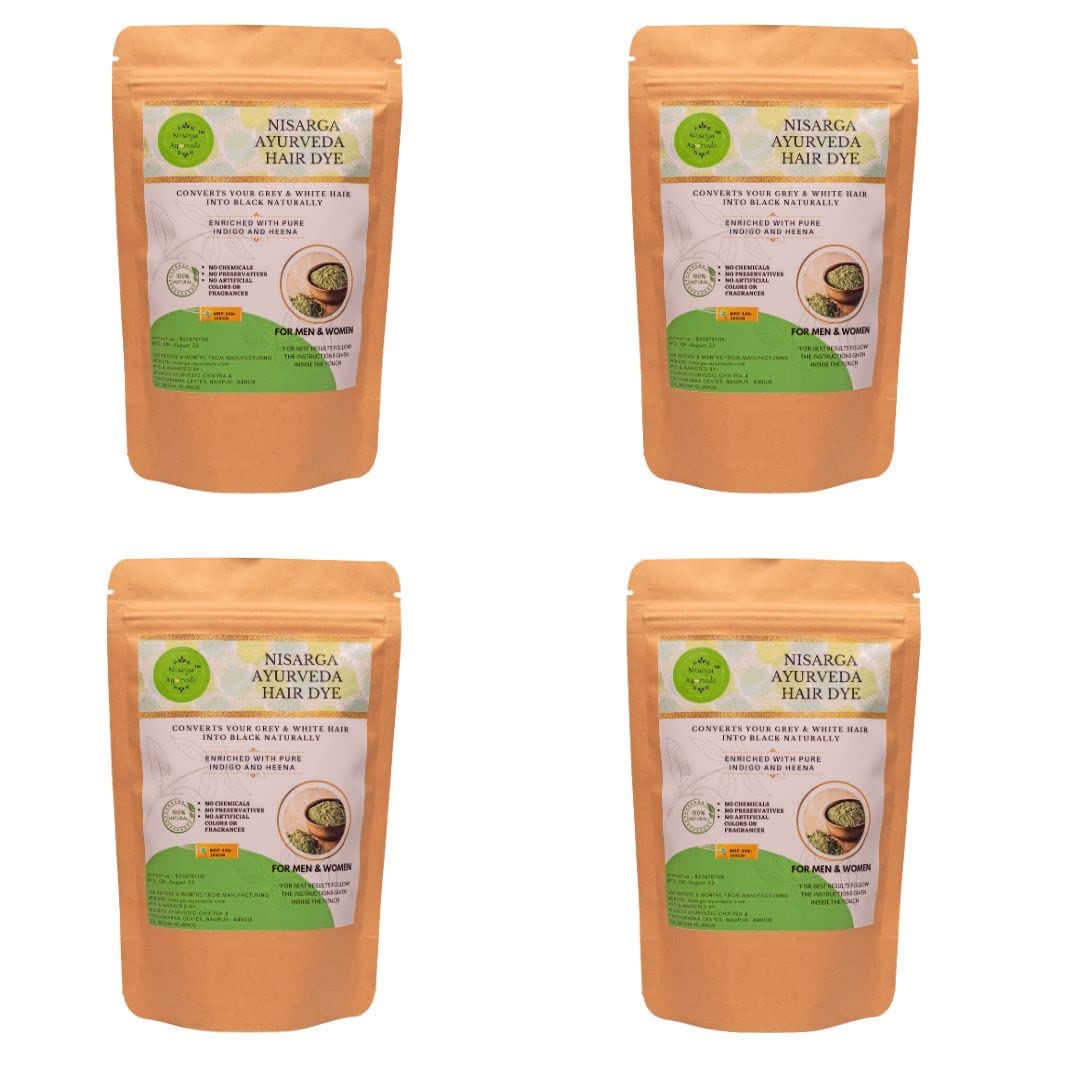 Natural Ayurvedic Henna & Indigo Hair Dye Powder for Grey & White Hair - 100% Organic Black & Brown Hair Color (100g) | Safe Chemical-Free Hair Coloring for Men & Women | Perfect for Home Use & Salon Treatments