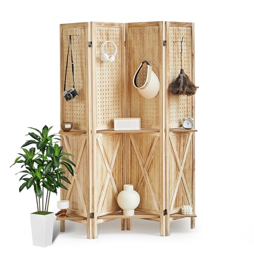4 Panels Natural Wood