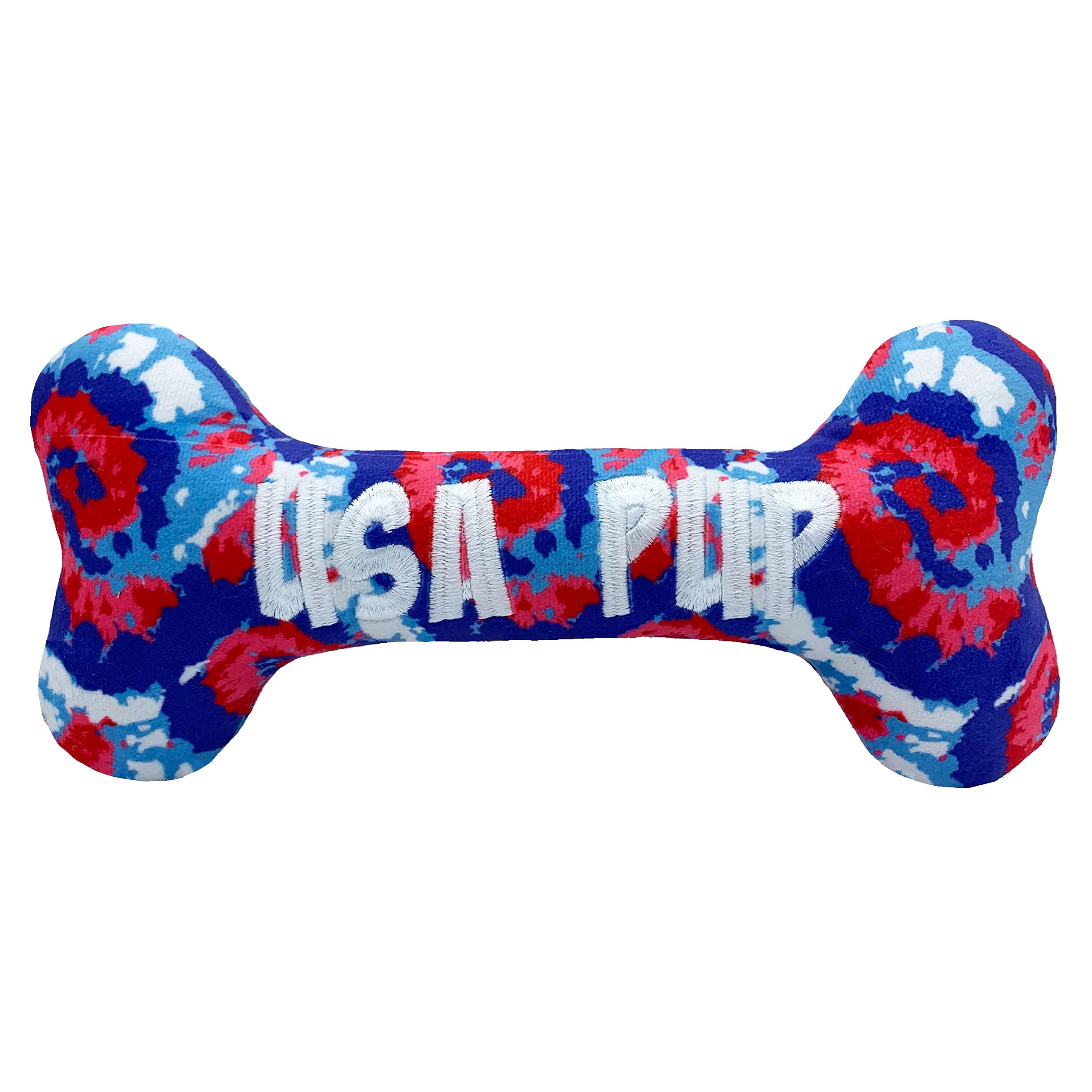 Huxley & Kent Squeaky Dog Toy for Small Dogs - USA Made 4th of July Themed Plush Bone with Squeaker | Fun, Durable & Safe Chew Toy | Perfect Gift for Puppies & Dog Lovers | Great for Playtime, Training & Holiday Celebrations