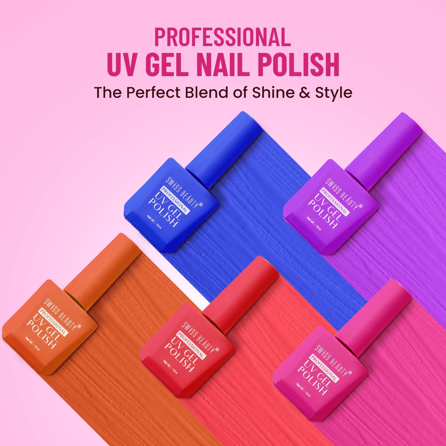 Swiss Beauty Professional UV Gel Nail Polish - Long Lasting 21 Days, High Gloss Finish, Chip & Smudge Resistant, Quick Dry Formula (Shade 01, 15ml) - Perfect for Salon Quality Manicures at Home, Parties & Special Occasions