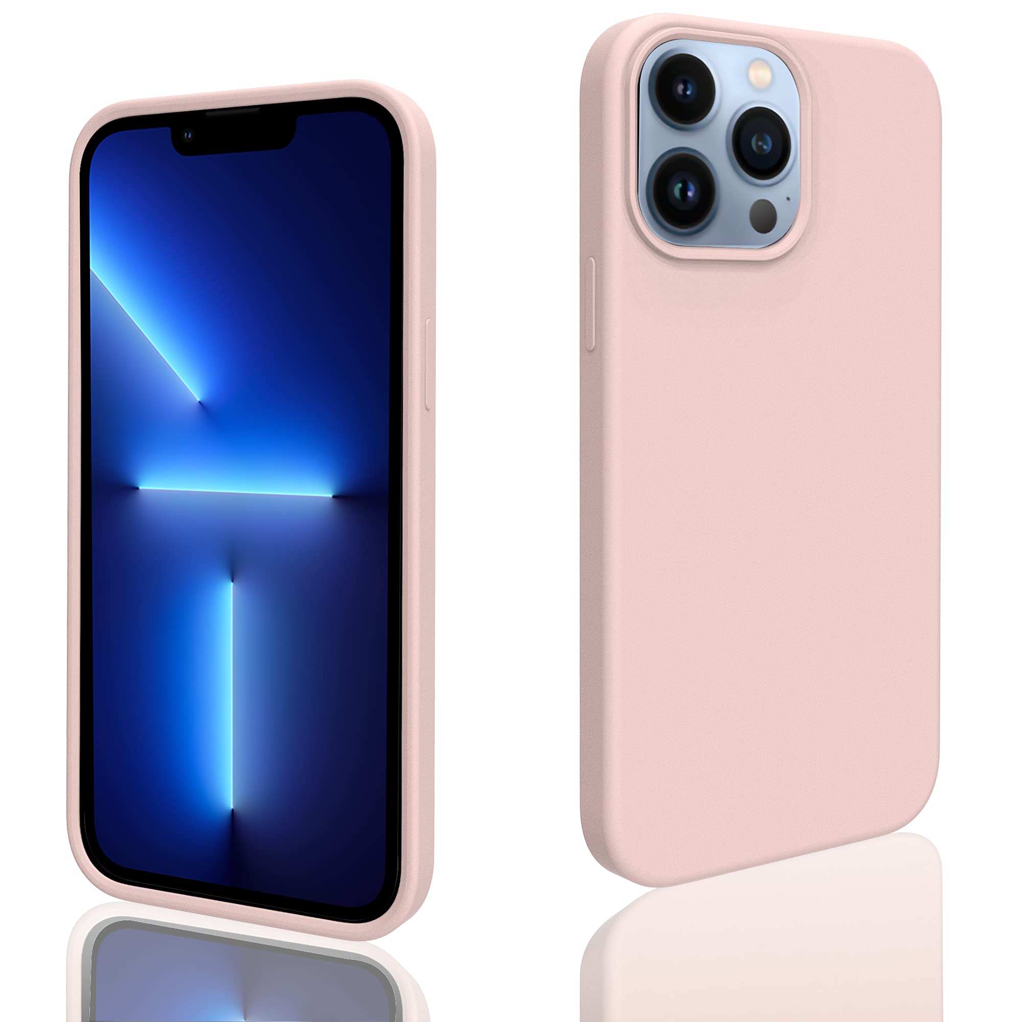 Restoo Liquid Silicone Case for iPhone 13 Pro Max (6.7 inch) - Shockproof Full Body Protection, Soft Premium Silicone with Microfiber Liner - Pink | Perfect for Everyday Use, Work, and Travel Protection