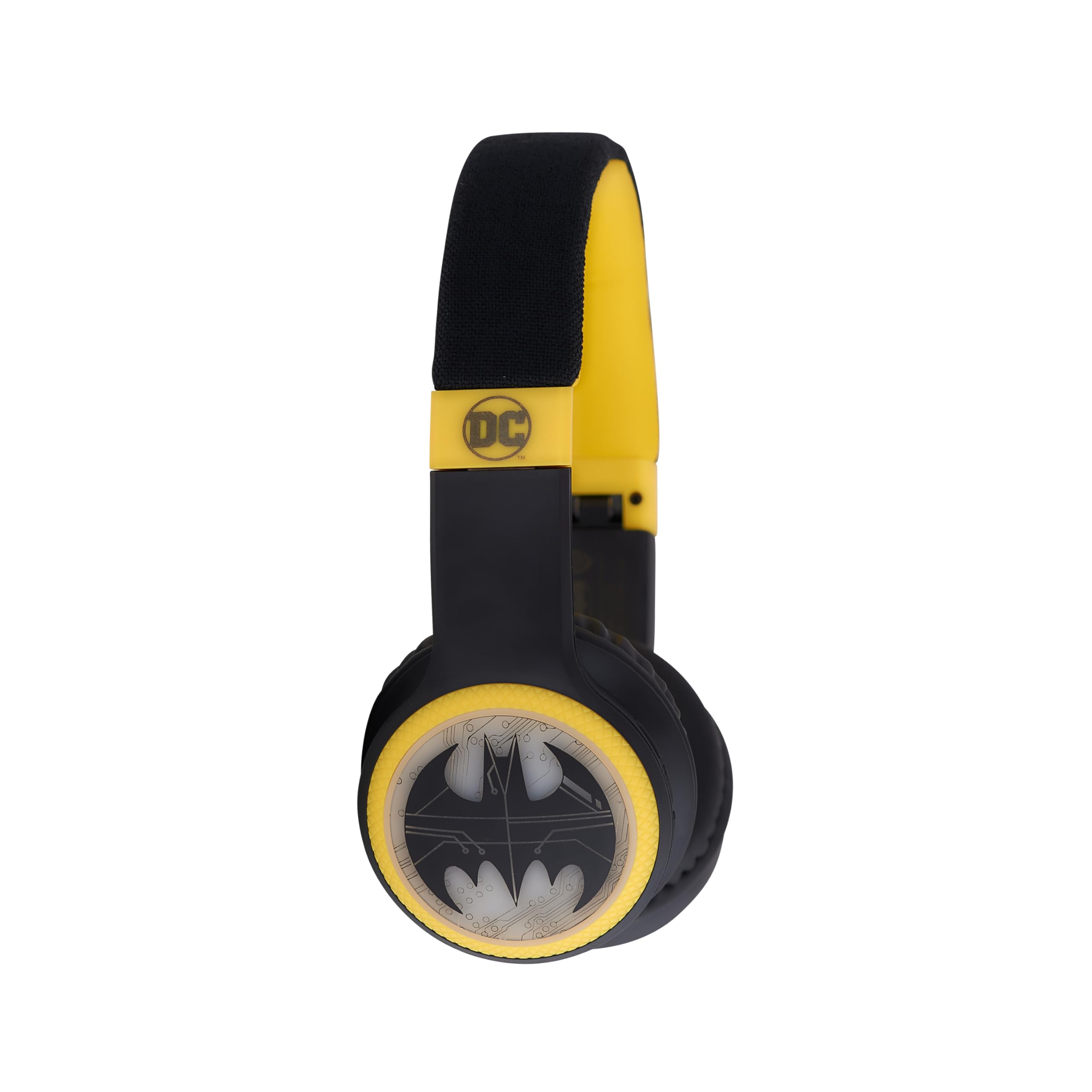 Batman DC Comics Bluetooth & Wired 2-in-1 Light-Up Headphones with Adjustable Headband, Built-in Mic for Calls - Perfect for Gaming, Movies & Superhero Fans