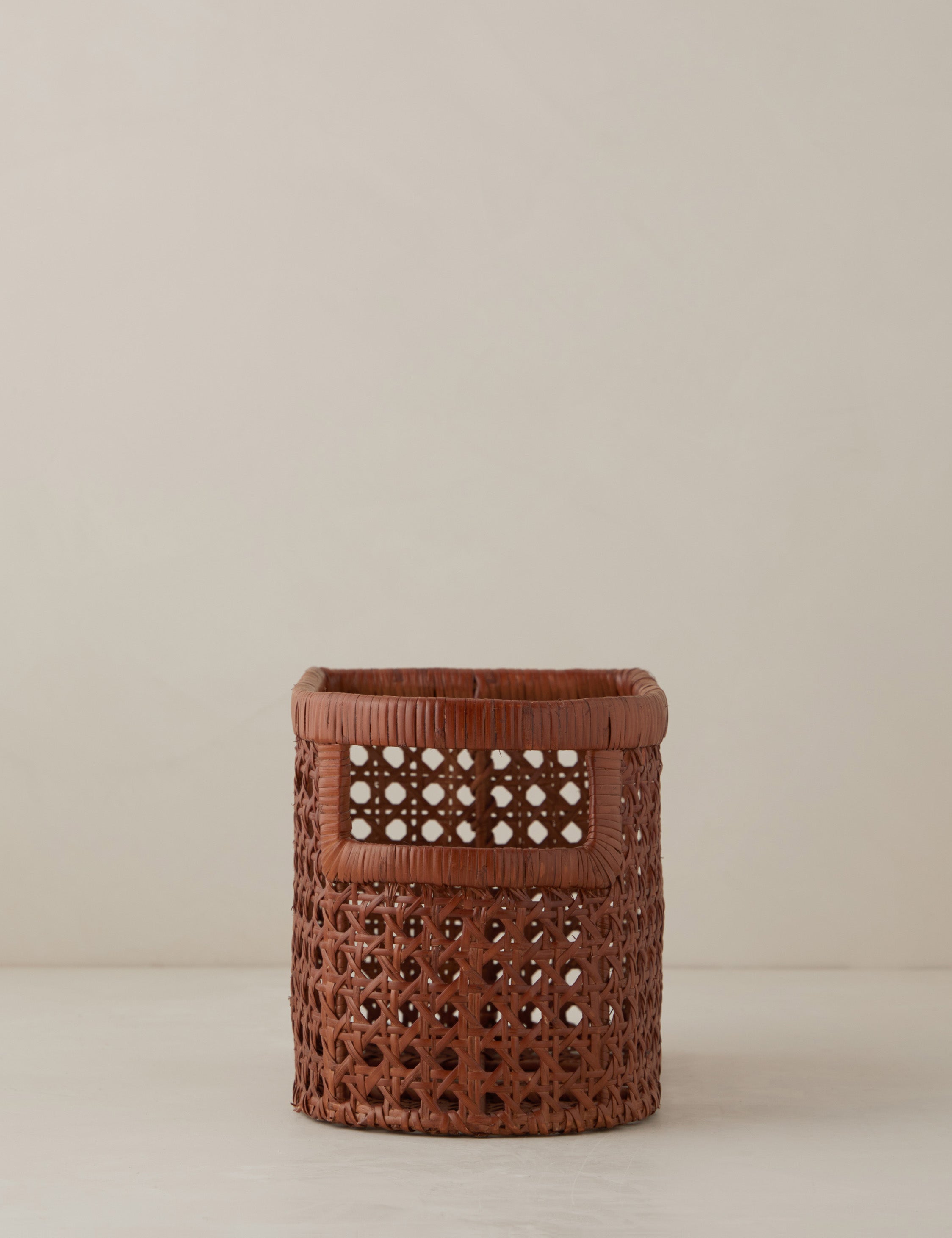 Sarah Sherman Samuel Handwoven Natural Cane Basket - Boho Home Decor for Living Room, Bedroom & Kitchen Storage | Eco-Friendly Woven Basket for Blankets, Magazines & Plants