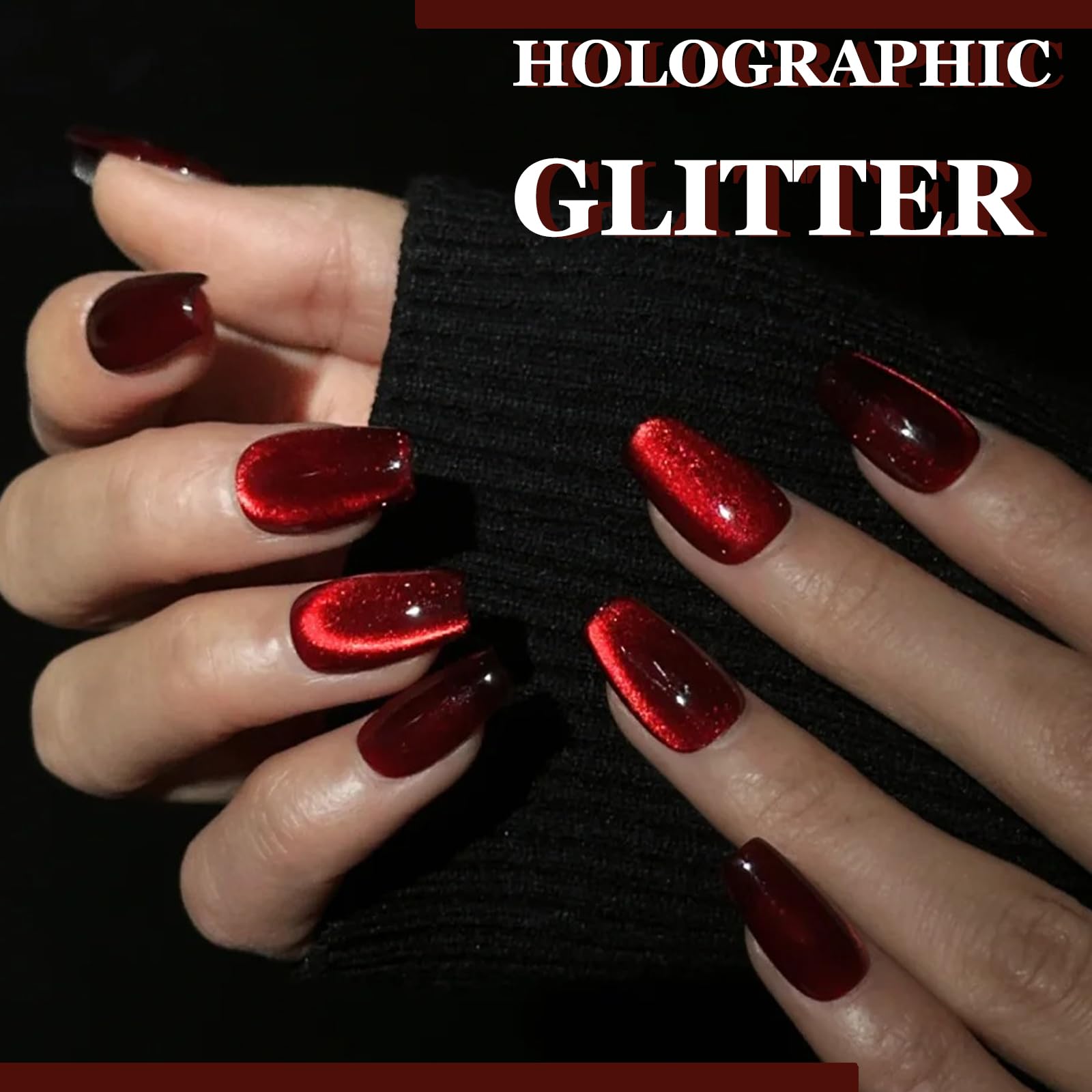 Cat Eye Gel Nail Polish - Blood Red UV/LED Gel Polish with Magnet Stick (10ml/0.35oz) for DIY Nail Art | Long Lasting & Vibrant Colors | Perfect for Summer Manicures, Parties & Special Occasions