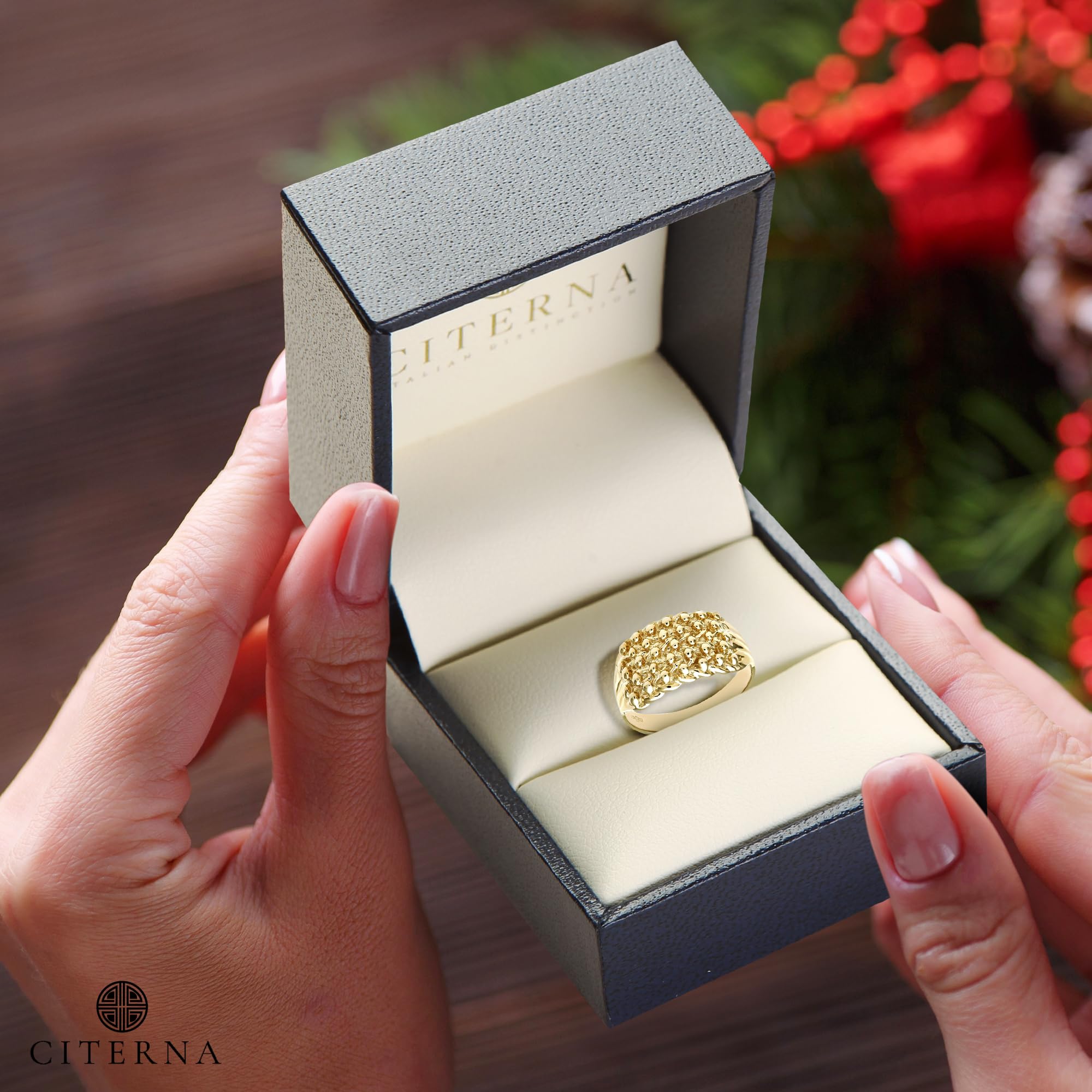 9ct Yellow Gold Keeper Ring for Women - Elegant Stackable Ring for Wedding, Anniversary & Everyday Wear | Citerna Jewelry
