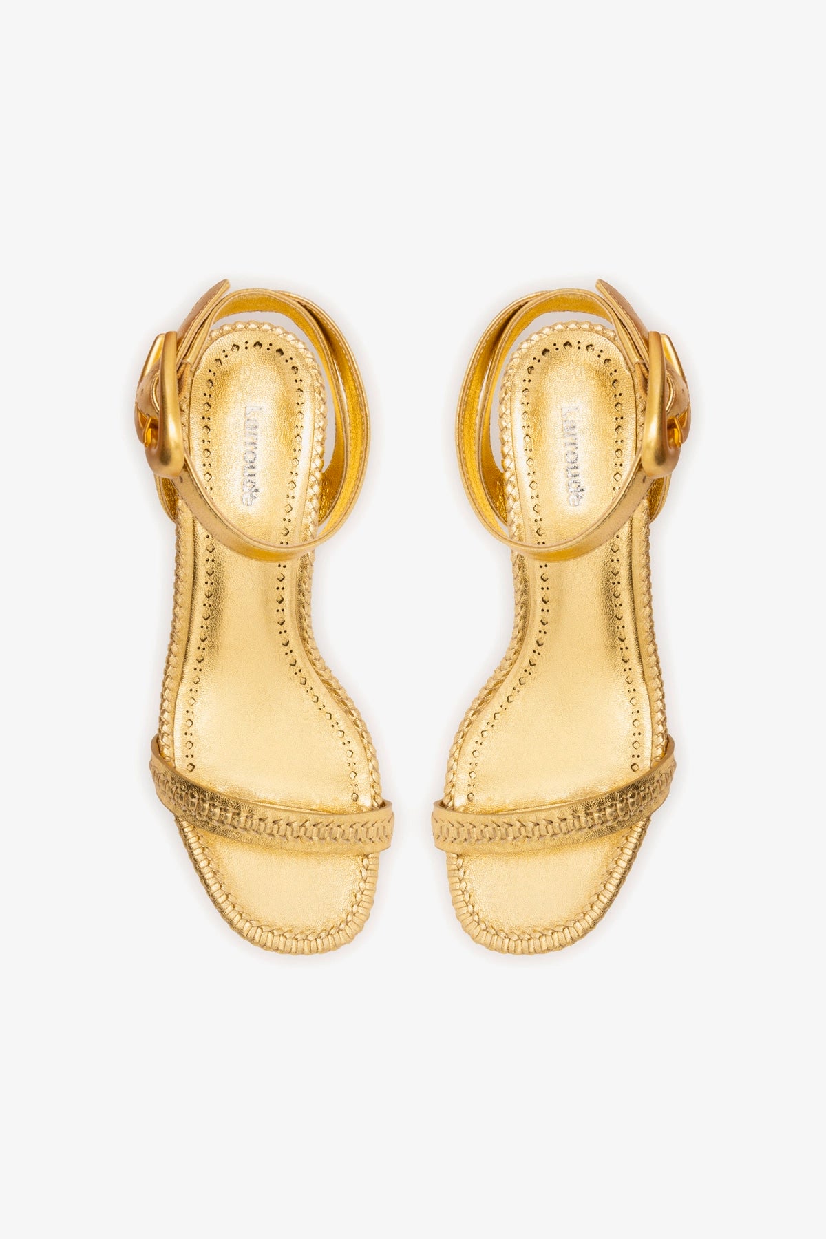 Verona Block Heel Sandals in Gold Metallic Leather - Women's Comfortable Dressy Summer Shoes for Weddings, Parties & Beach Vacations