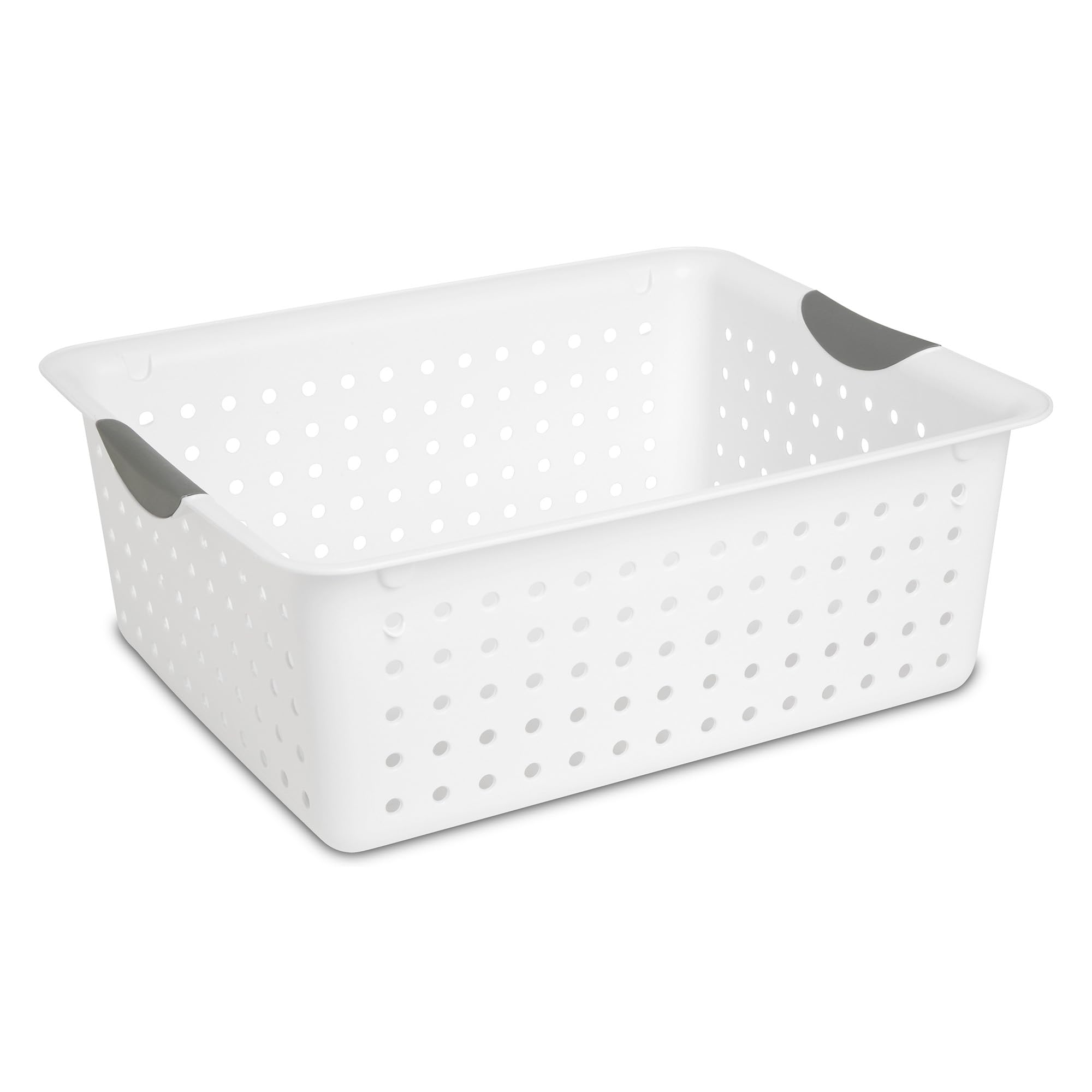 Sterilite Large Ultra Basket - 6-Pack White Storage Bins for Organizing Closets, Cabinets, Pantry, Shelves & Countertops | Space-Saving Home & Office Organization Solution