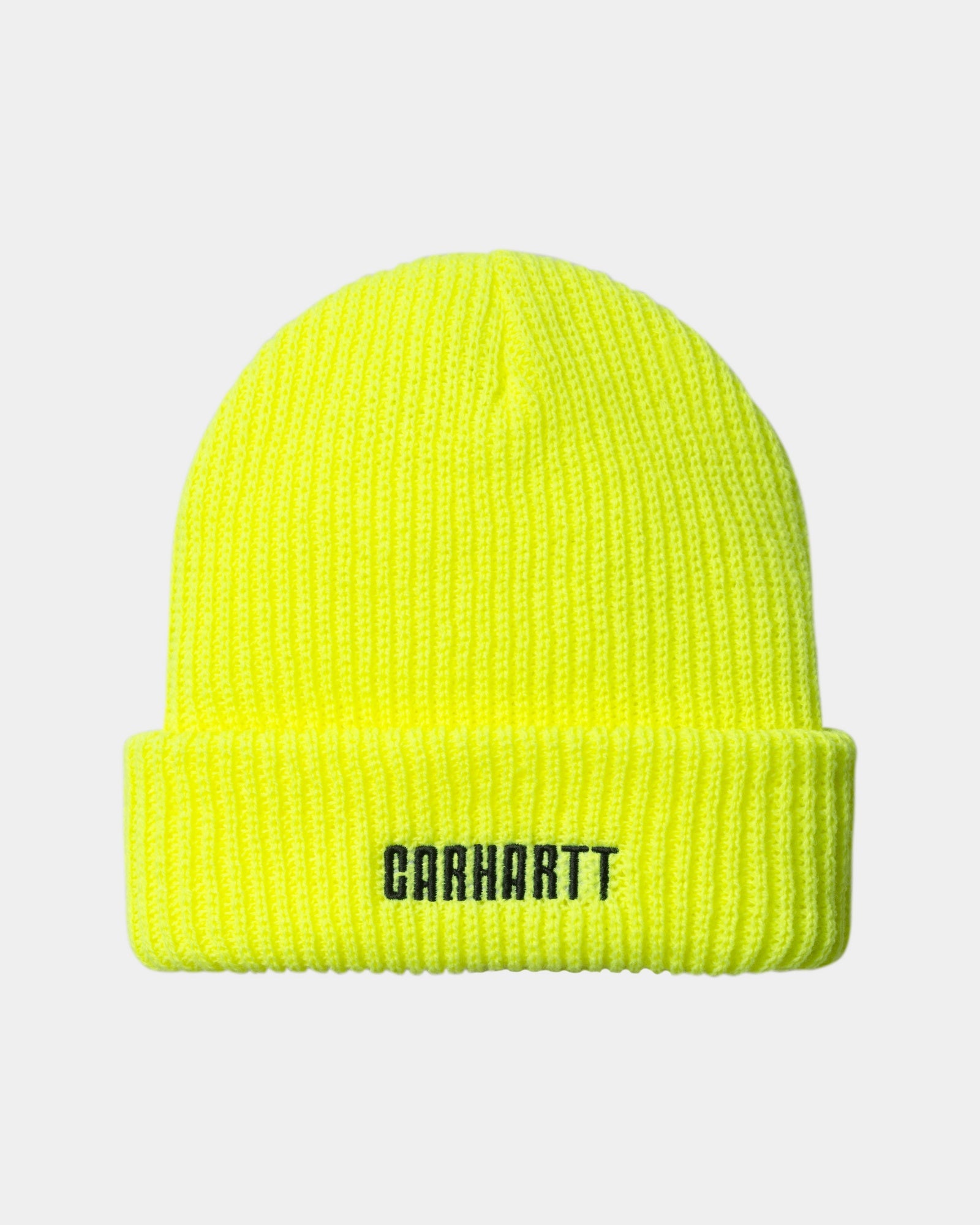 Industry Beanie - Lumo Yellow & Black Unisex Winter Hat for Men & Women | Warm Knit Skull Cap for Outdoor Activities, Sports & Casual Wear