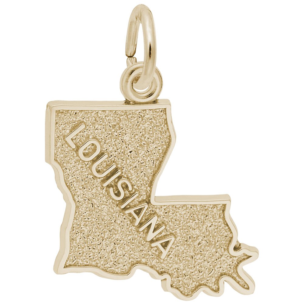 10k Yellow Gold Louisiana Charm Pendant - Elegant Jewelry for Bracelets & Necklaces - Perfect for Gifts, Travel Souvenirs & Southern Style Accessories