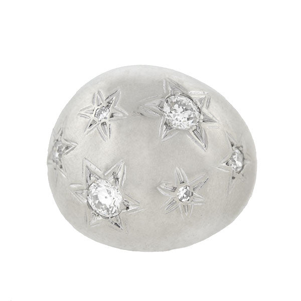 Vintage 14K Gold Diamond Starburst Dome Ring - 0.75 Carat Total Weight - Elegant Statement Jewelry for Women, Perfect for Weddings, Anniversaries & Special Occasions