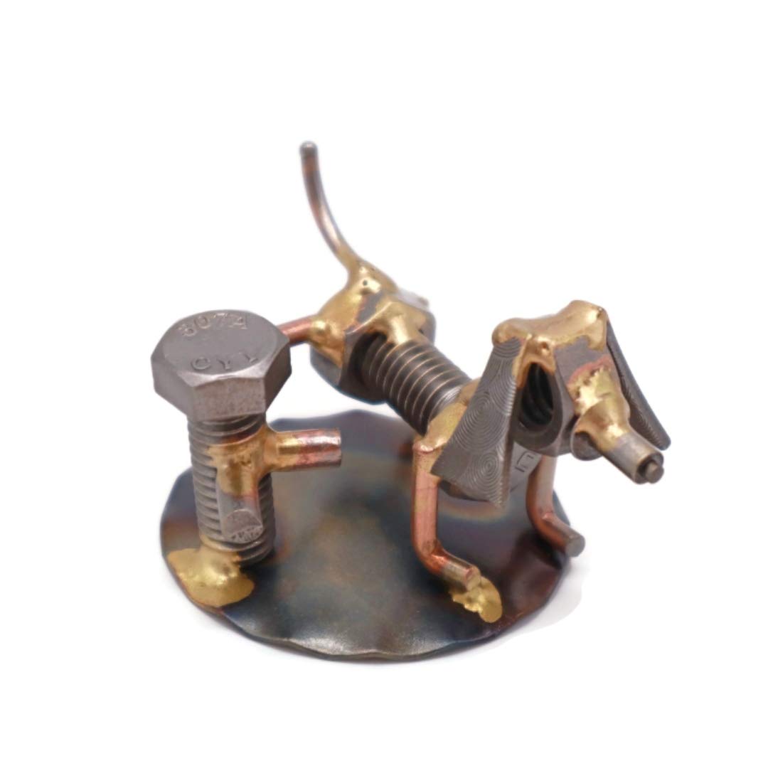Handmade Metal Dog Peeing on Fire Hydrant Figurine - Unique Desk Decor, Office Trophy, Veterinarian Gift & Home Décor - Perfect for Pet Lovers, Boss Gifts & Office Accessories
