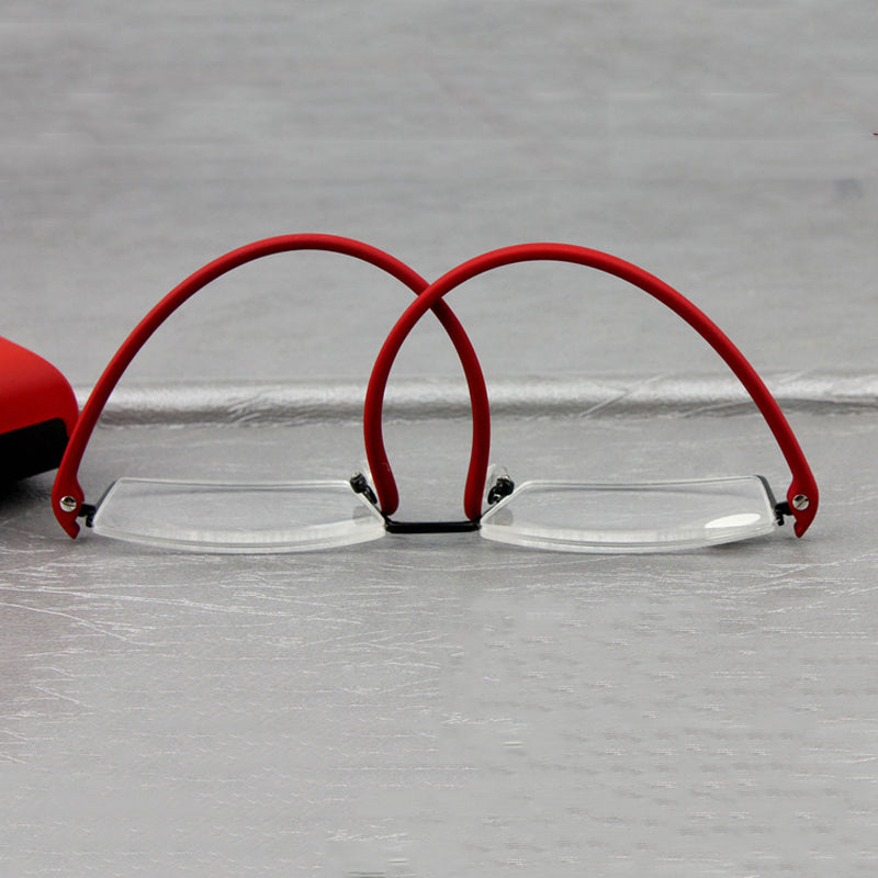 Ultralight TR90 Half Frame Semi Rimless Reading Glasses - Portable & Flexible for Men & Women - Perfect for Travel, Reading, and Computer Use