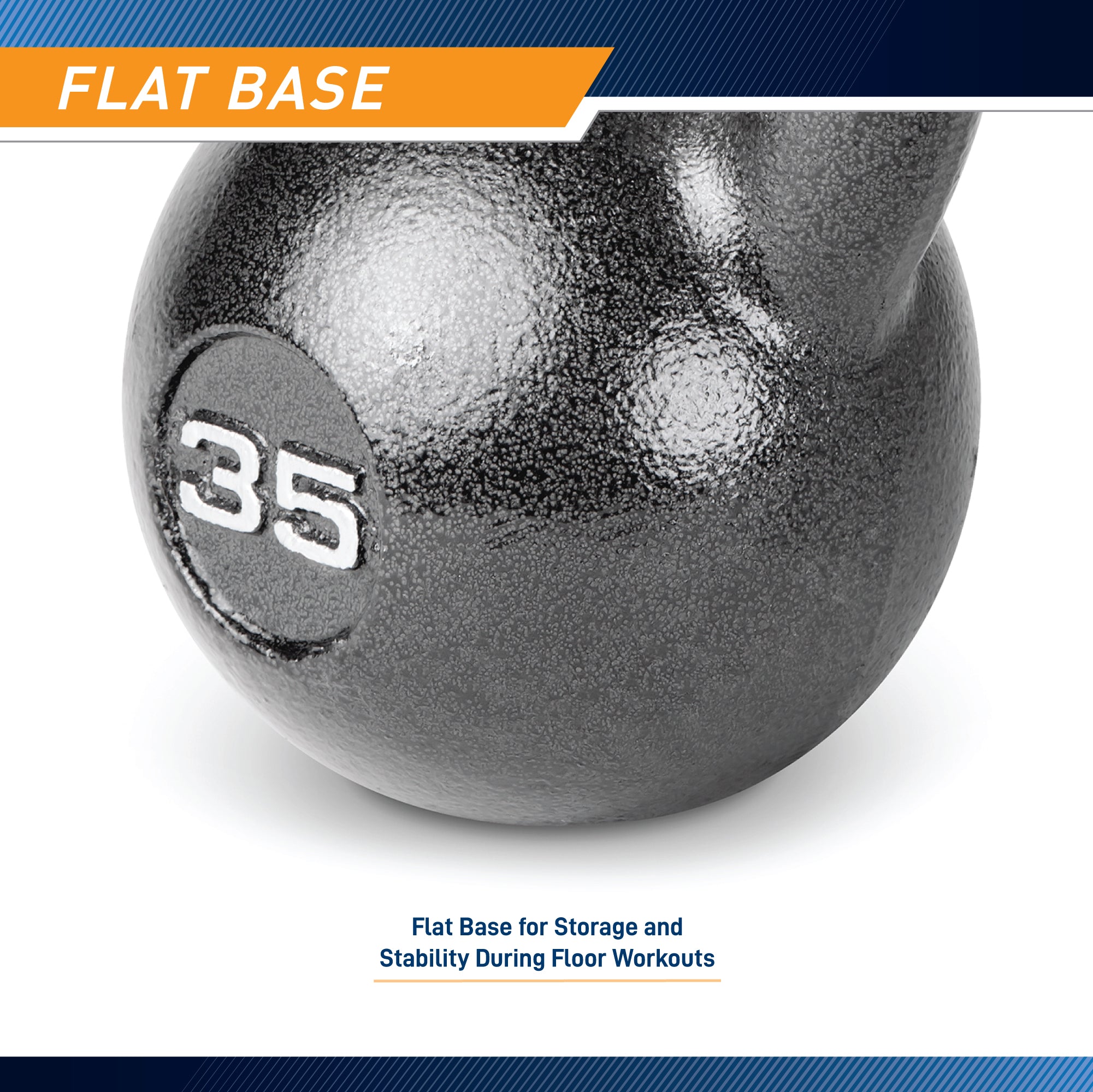 35lb Hammertone Kettlebell - Premium Cast Iron Home Gym Equipment for Strength Training, HIIT Workouts & CrossFit | HKB 035 | Perfect for Home Gym, Garage Workouts & Fitness Studios